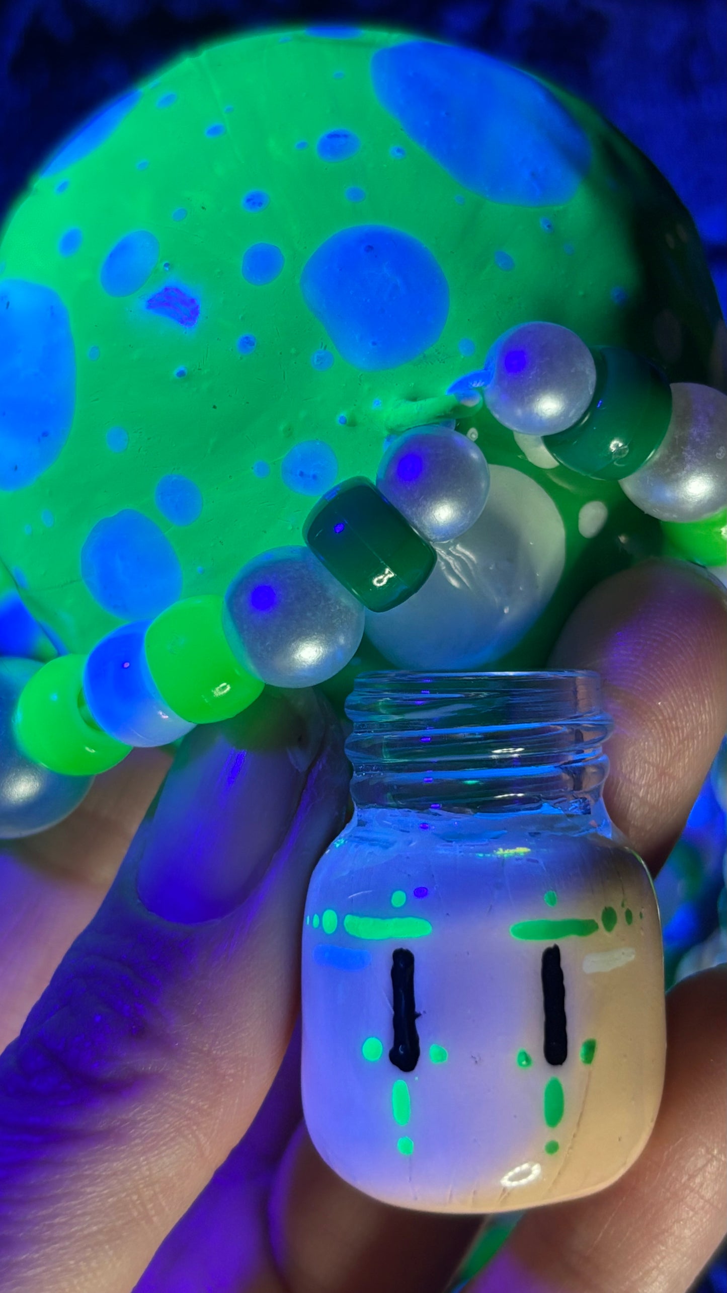 Green Shroomie Stash Jar Necklace