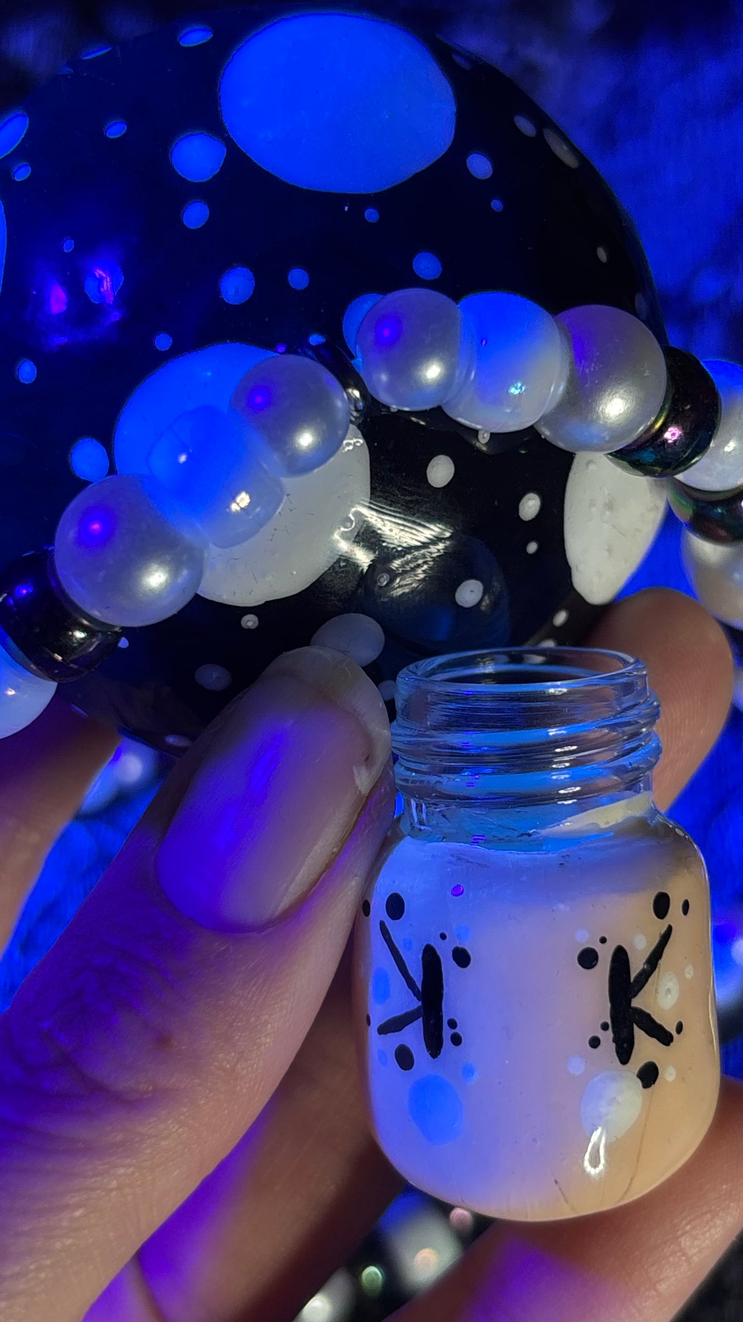 Black Shroomie Stash Jar Necklace