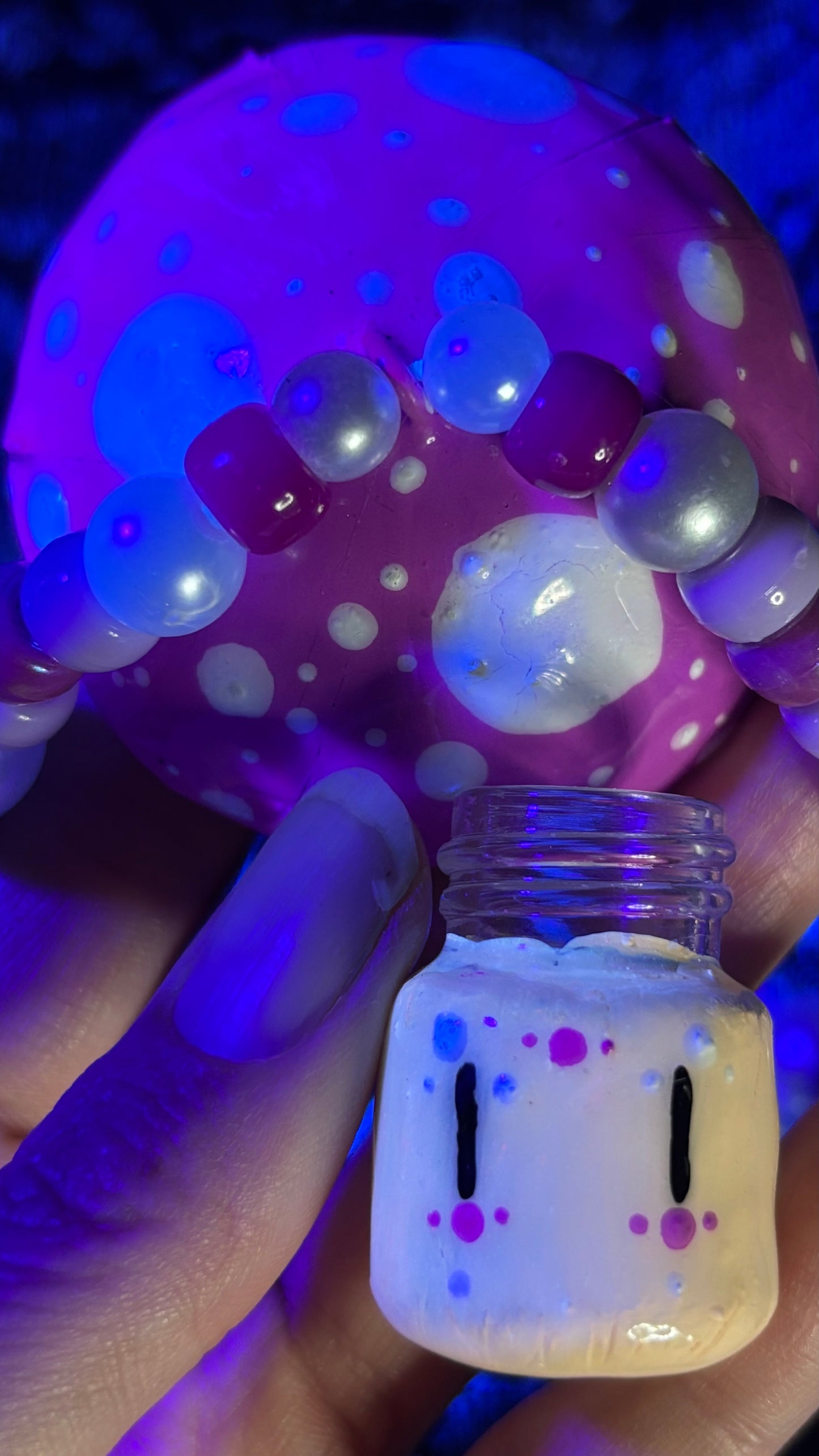 Purple Shroomie Stash Jar Necklace