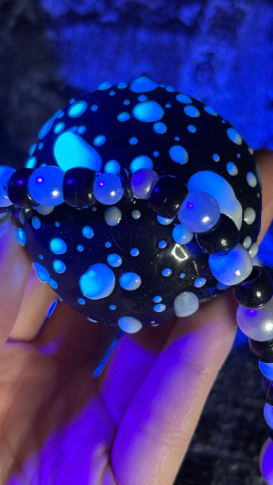 Black/White Shroomie Stash Jar Necklace