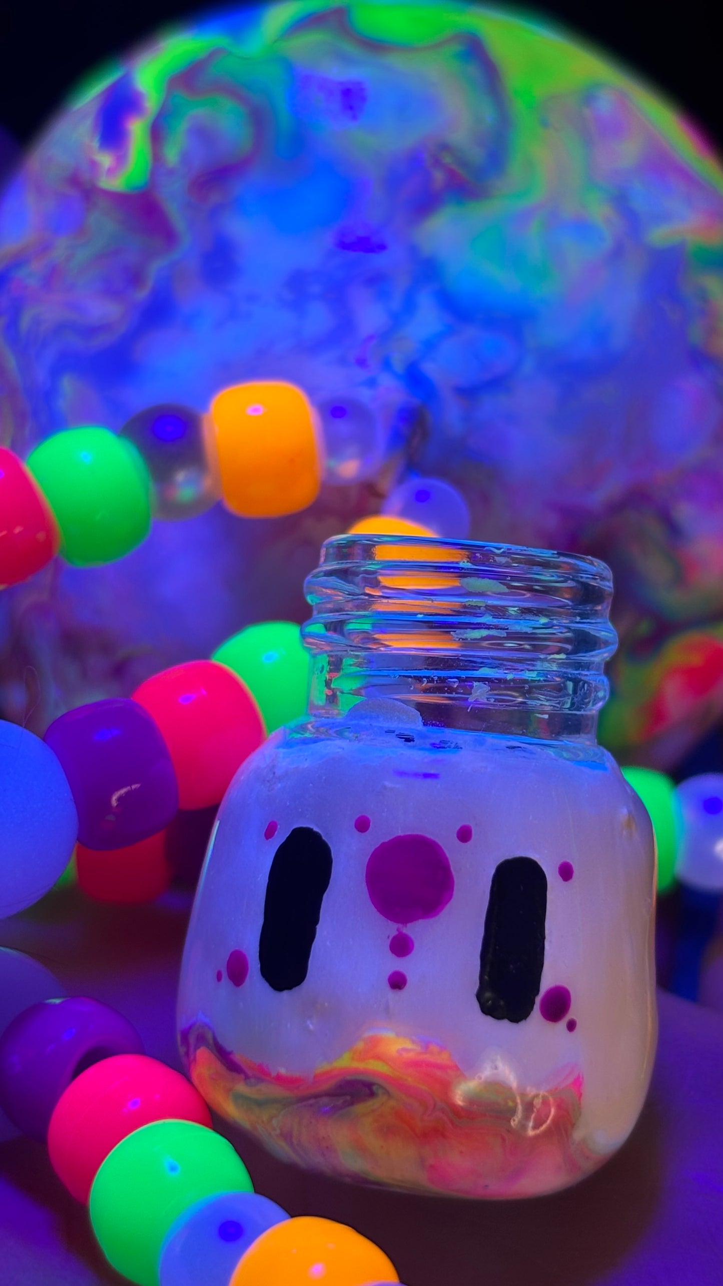 Purple Melted Shroomie Stash Jar Necklace