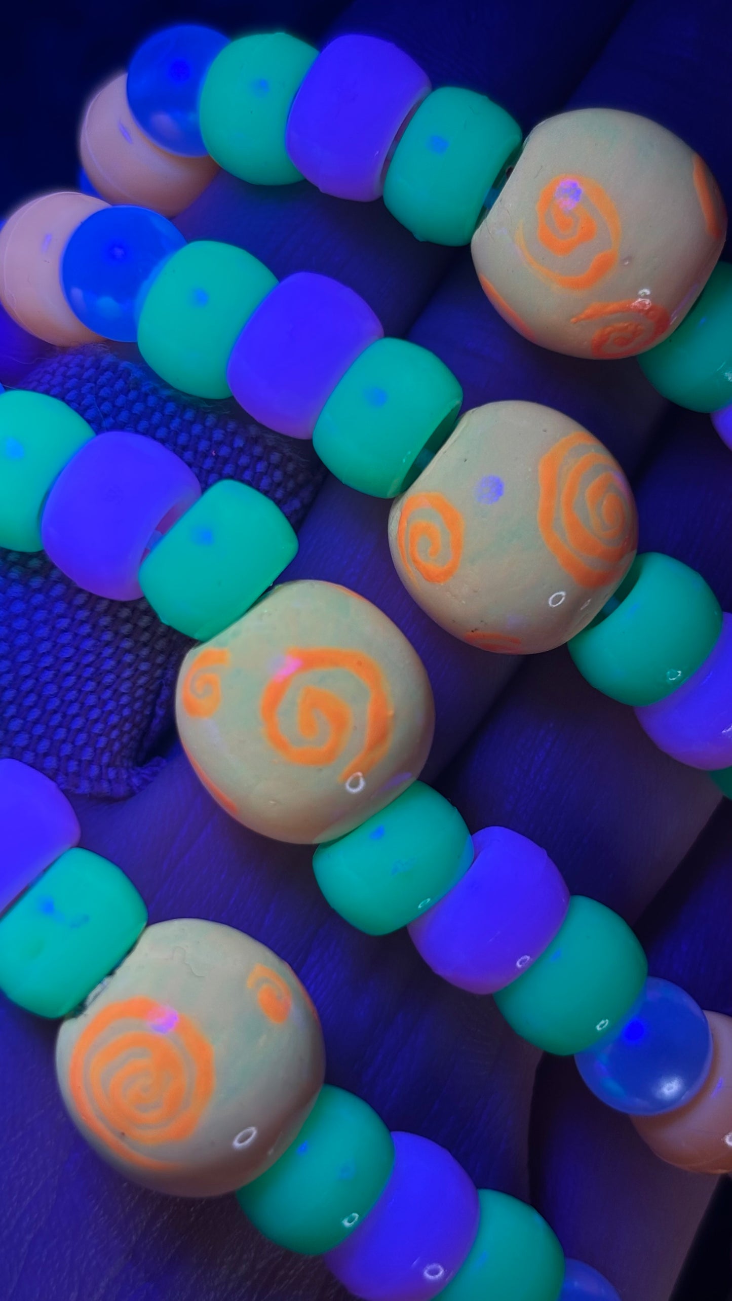 Swirly Alien Shroomie Stash Jar Necklace (+Custom Beads)