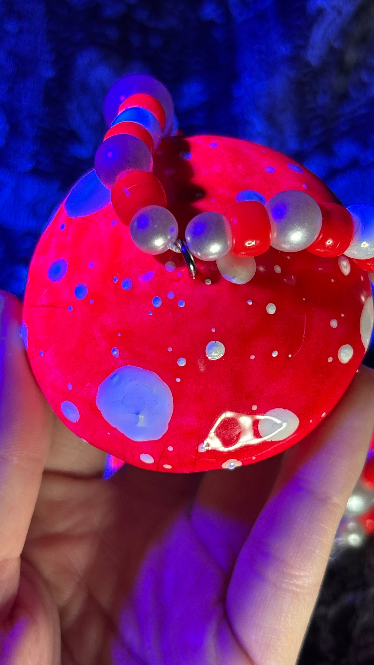 Red Shroomie Stash Jar Necklace