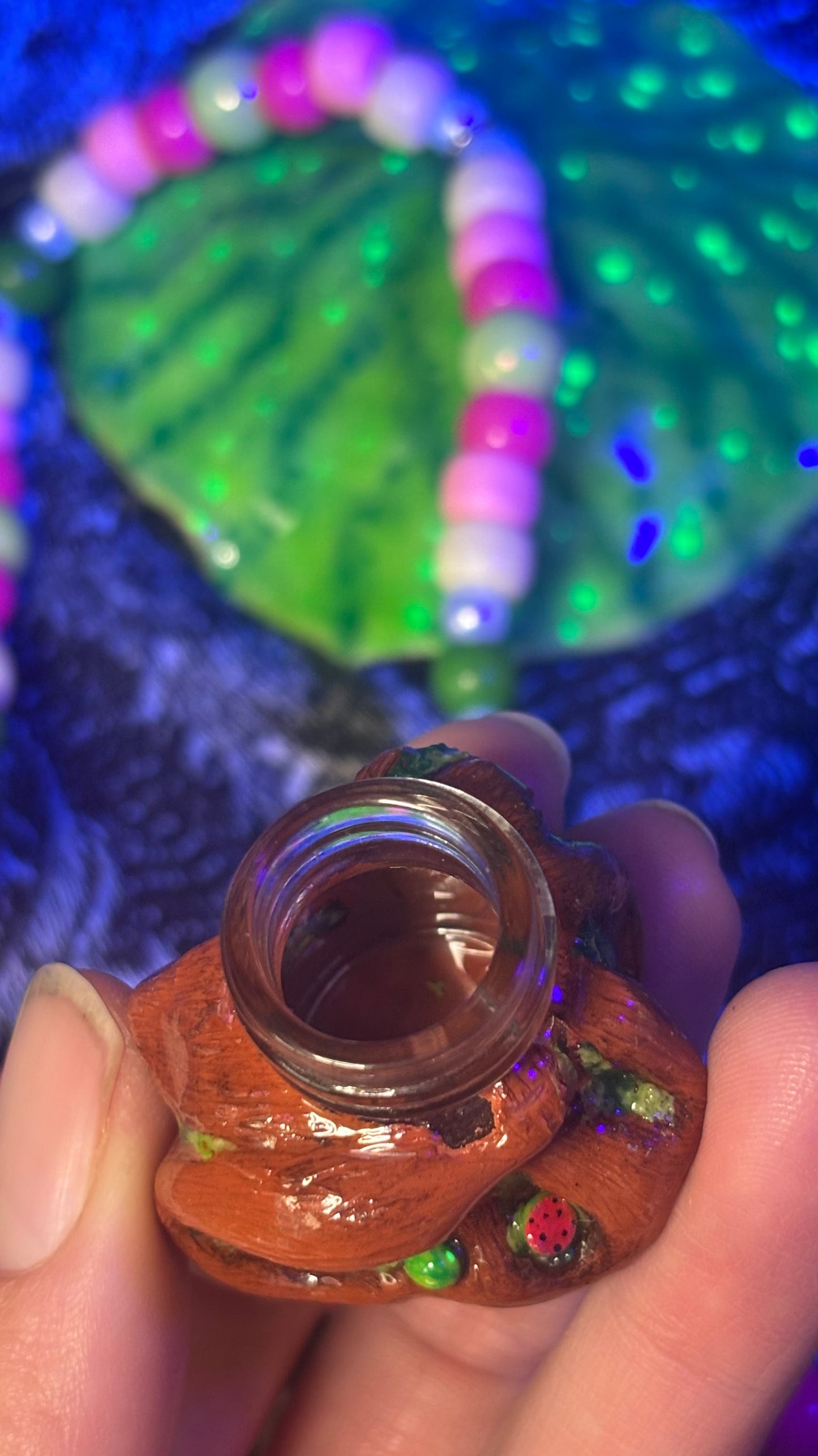 Watermelon Pixie Portal Stash Jar Necklace