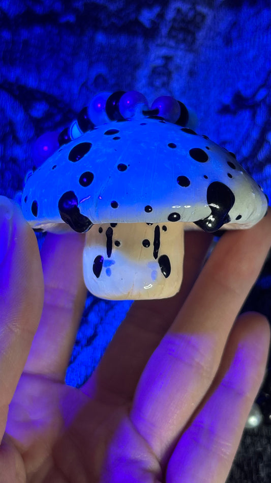 White Shroomie Stash Jar Necklace