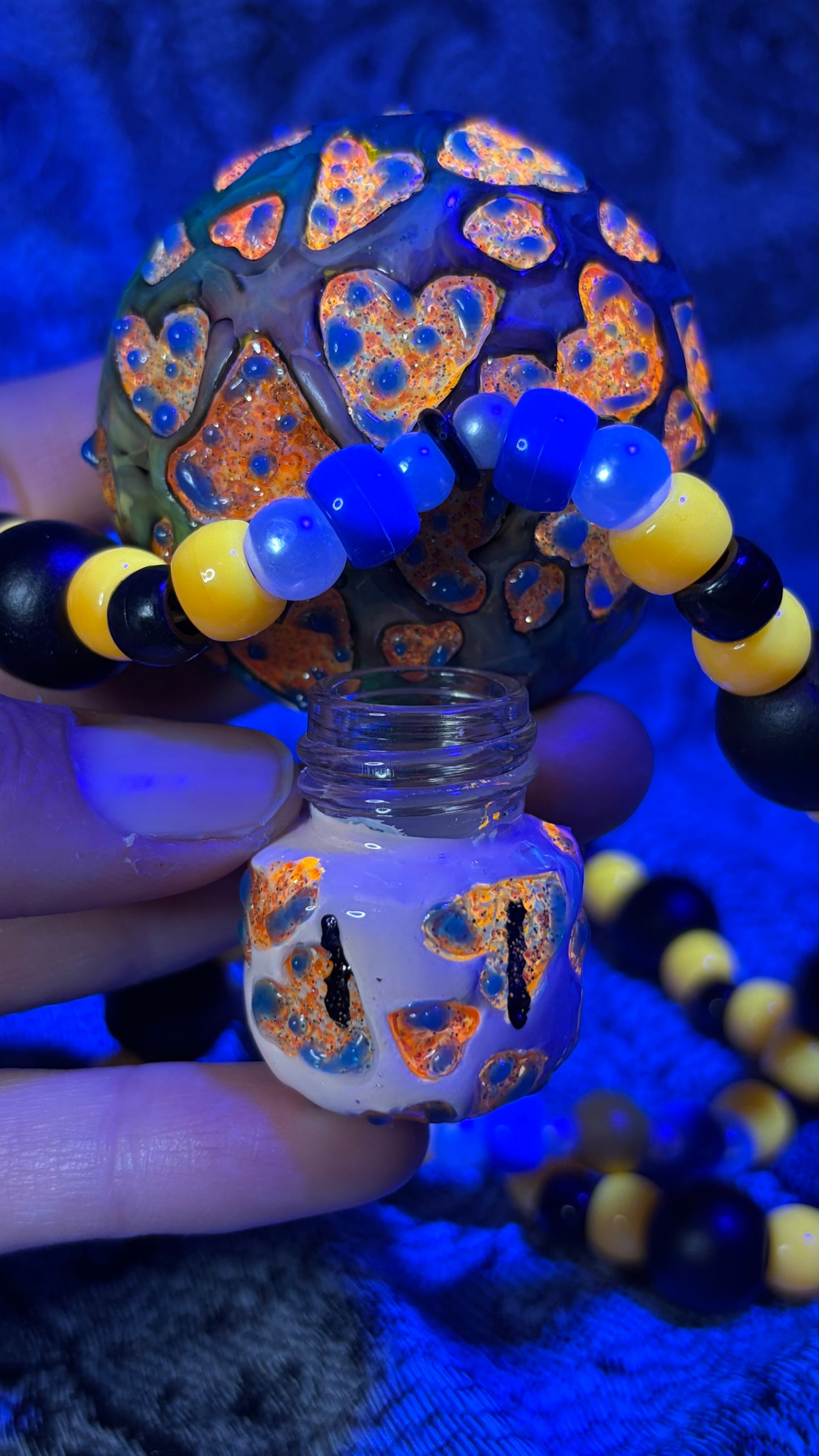 Carved Heart Shroomie Stash Jar Necklace (Color Changing Paint!)