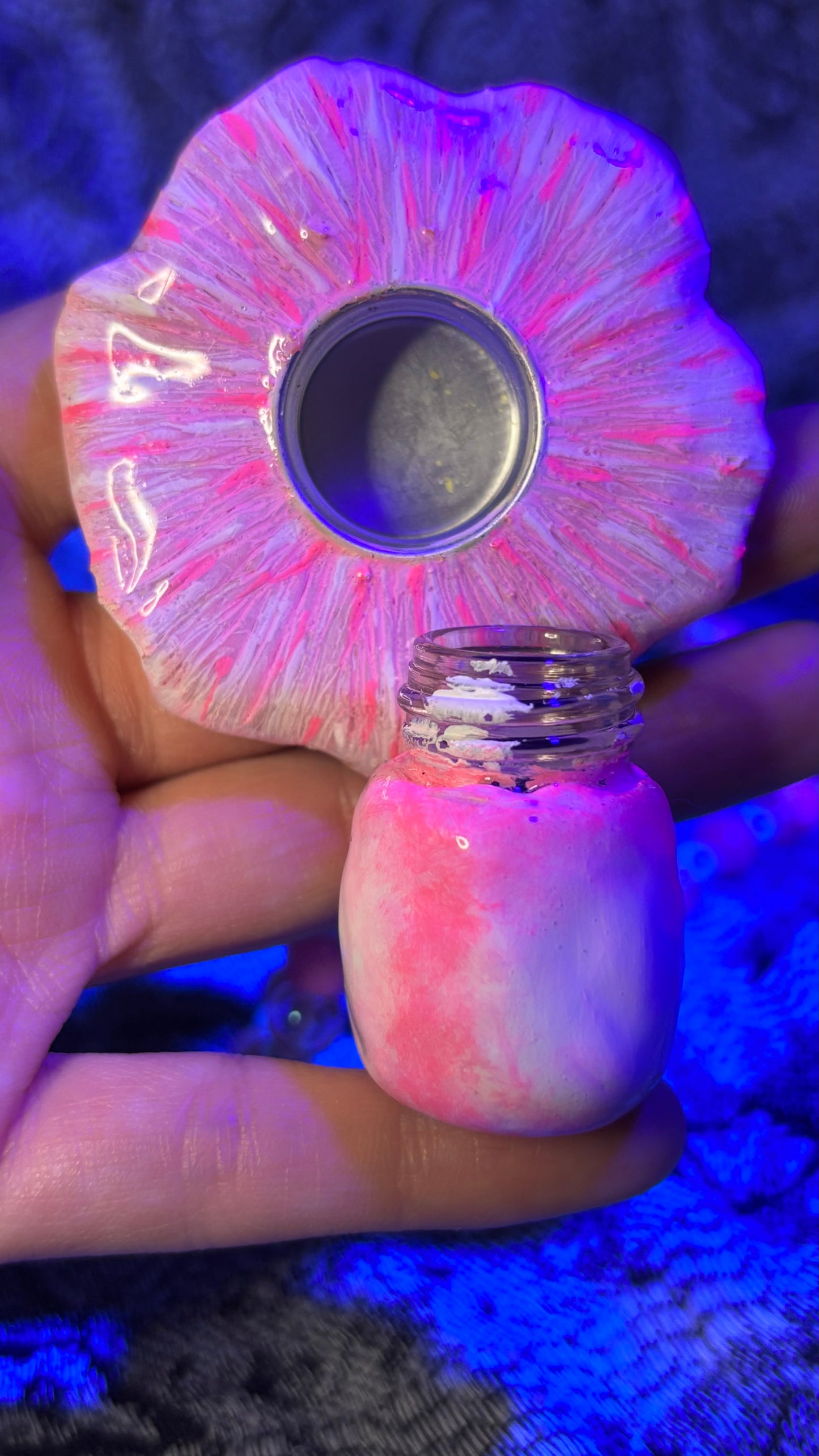 Pink Mushroom Stash Jar Necklace