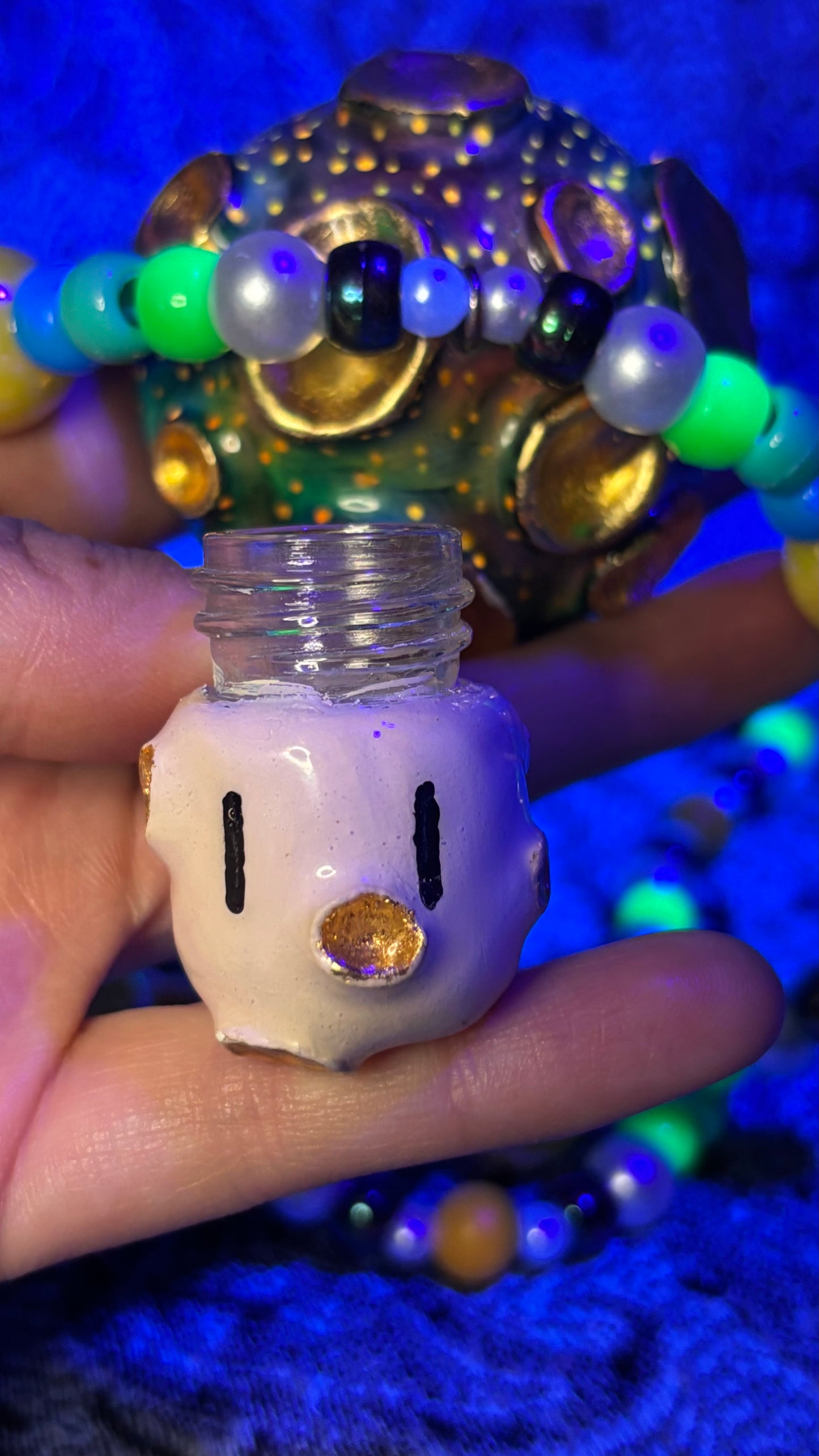 Cosmic Shroomie Stash Jar Necklace (Color Changing Paint!)