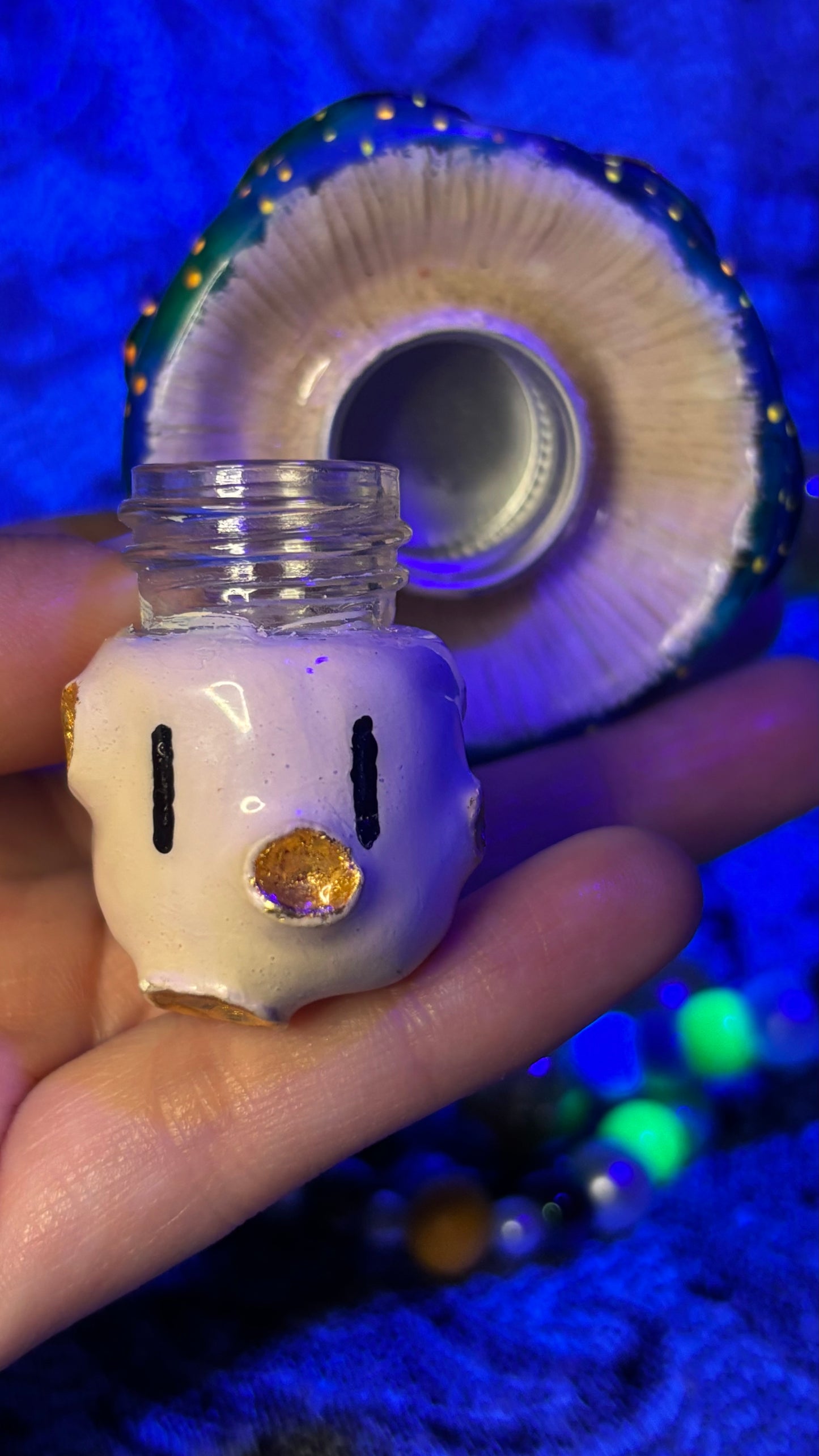 Cosmic Shroomie Stash Jar Necklace (Color Changing Paint!)