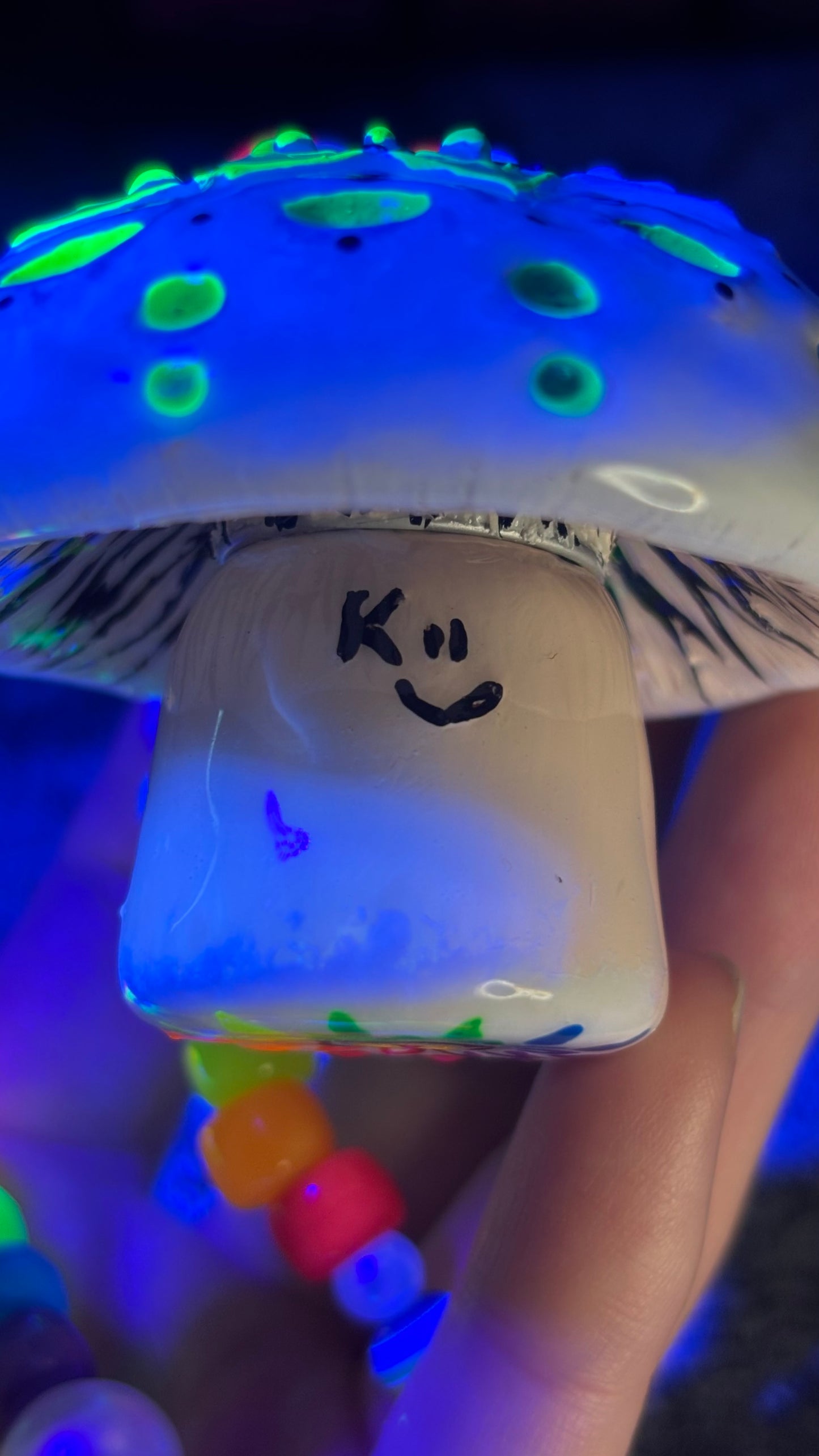 Spotted Rainbow Mandala Shroomie Stash Jar Necklace