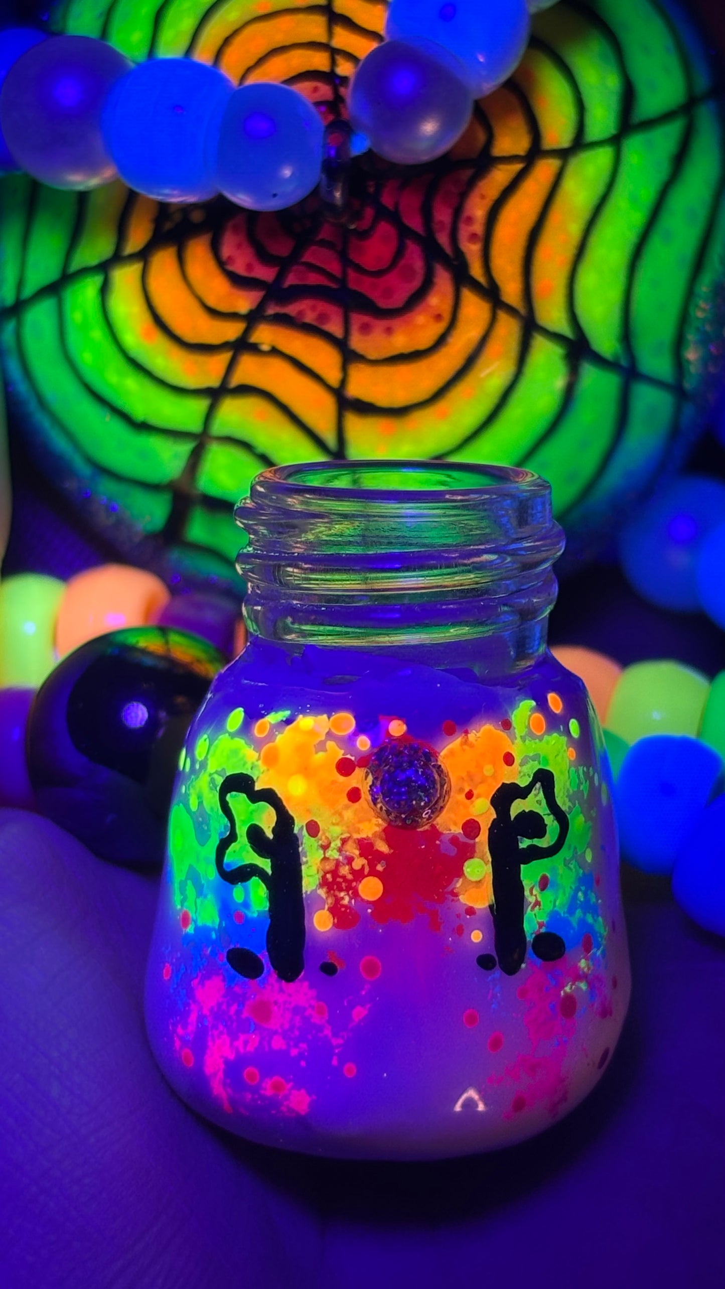 Rainbow Wave Shroomie Stash Jar Necklace