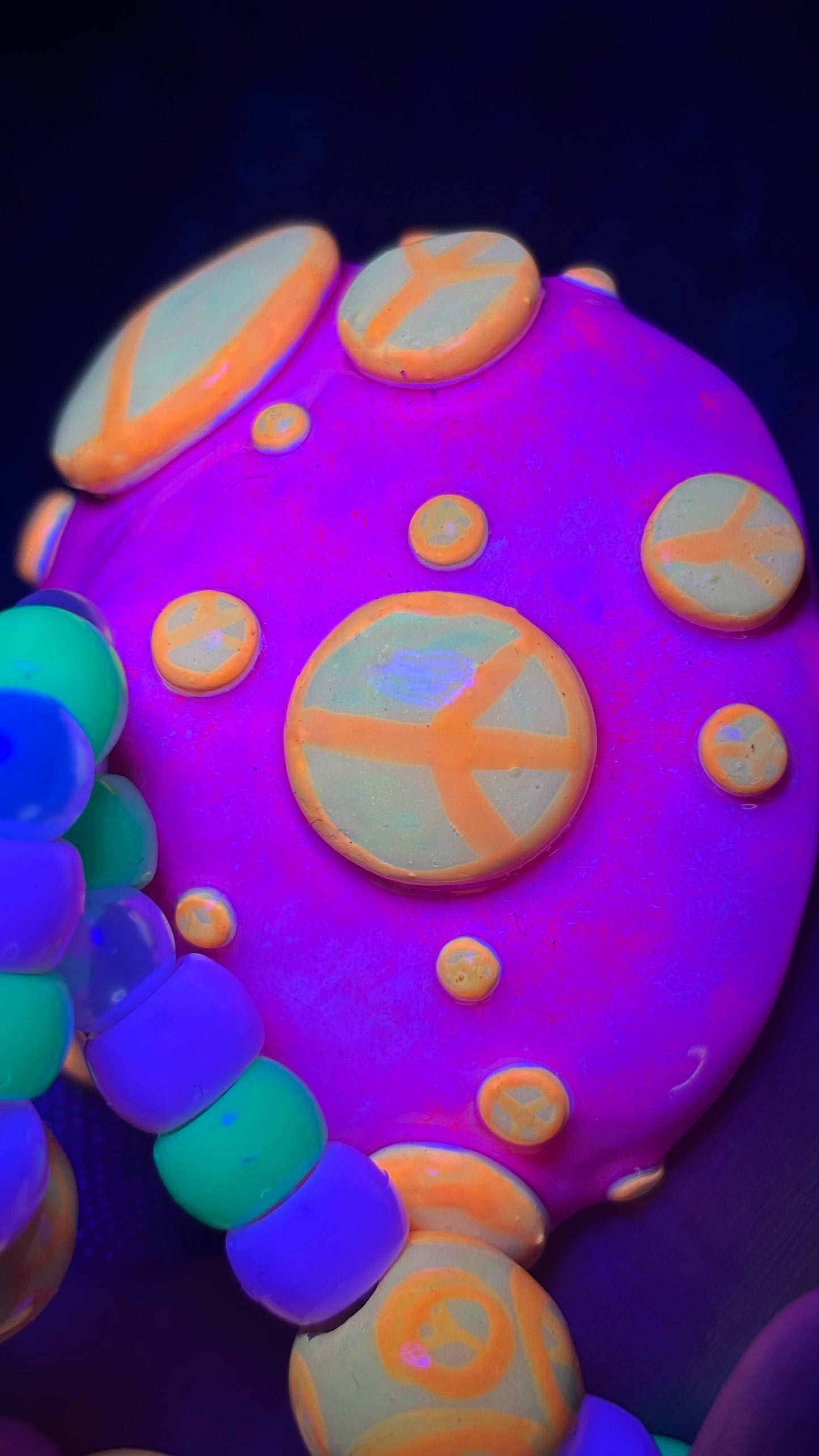 Peaceful Alien Shroomie Stash Jar Necklace (+Custom Beads)