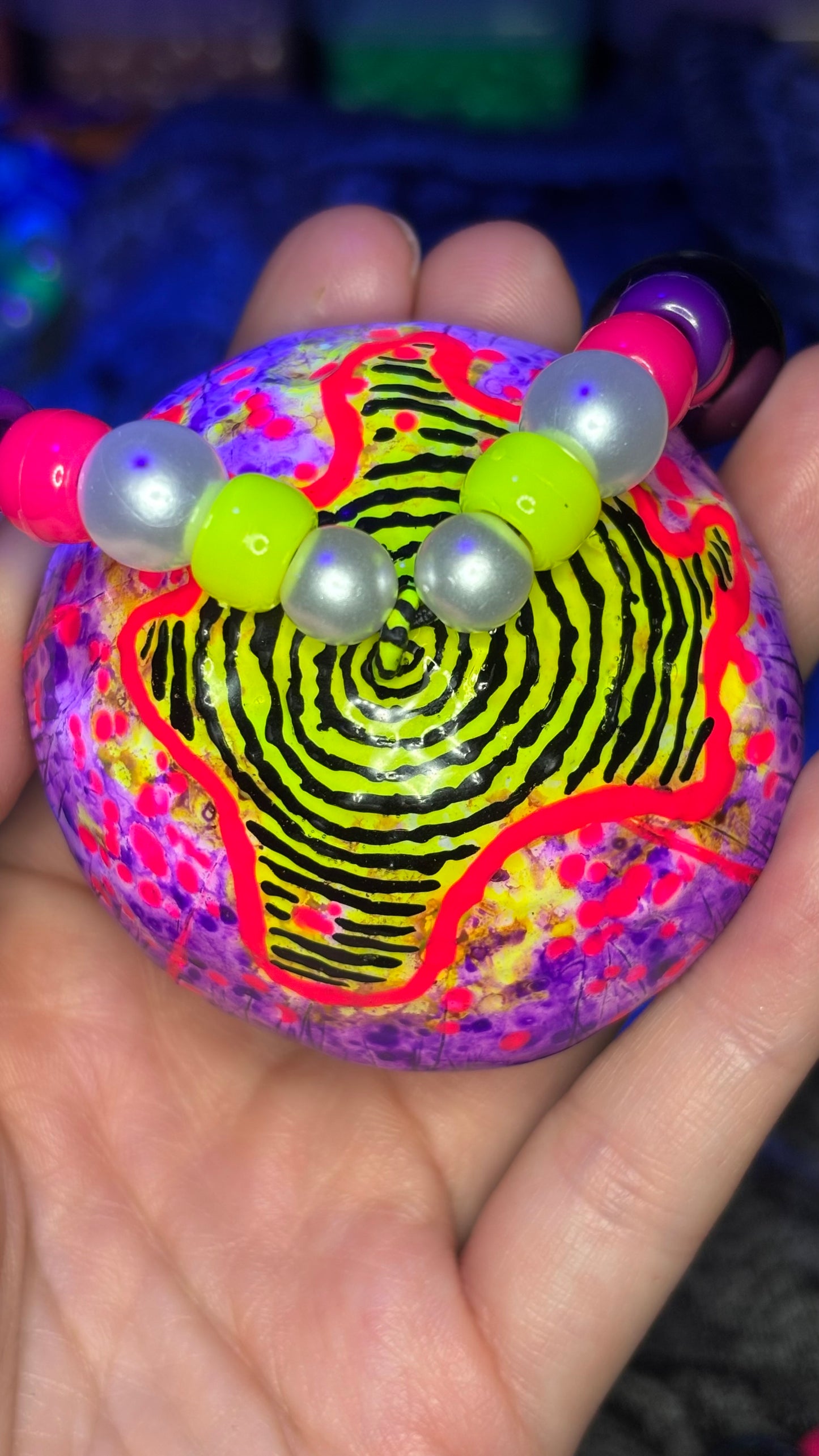 Purple Neon Swirl Stash Jar Necklace