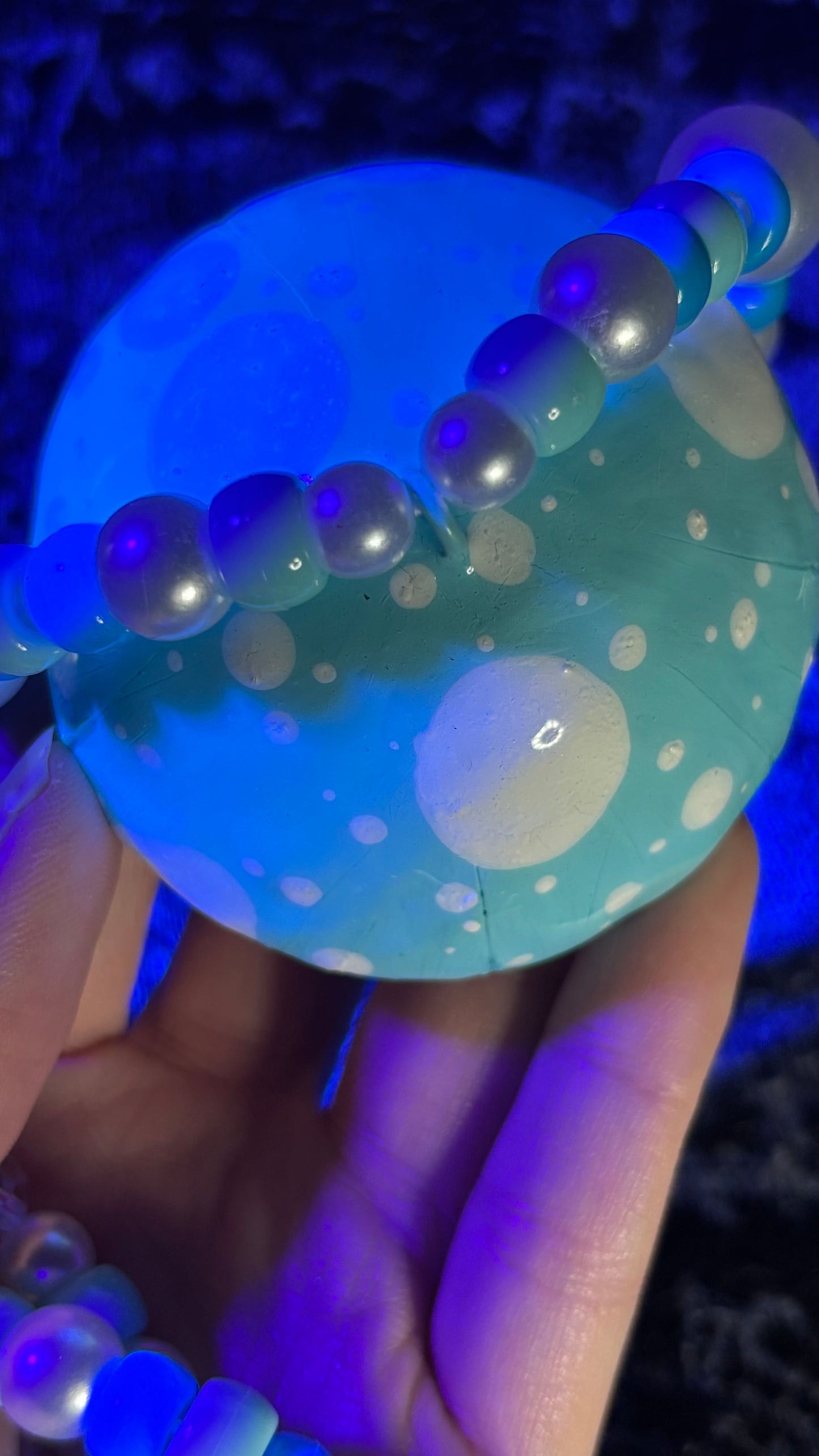 Light Blue Shroomie Stash Jar Necklace