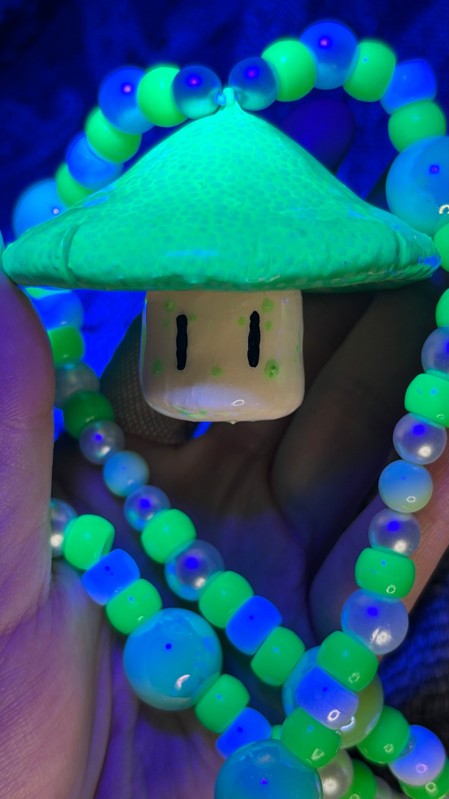 Green Spotted Shroomie Stash Jar Necklace