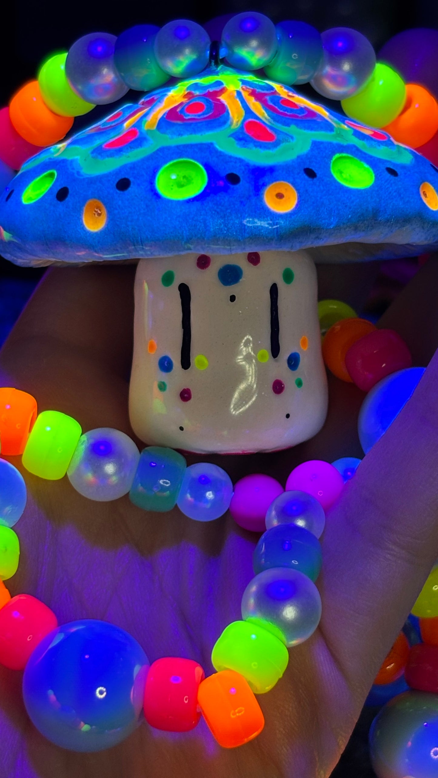 Shimmery Blue Mandala Stash Jar Necklace