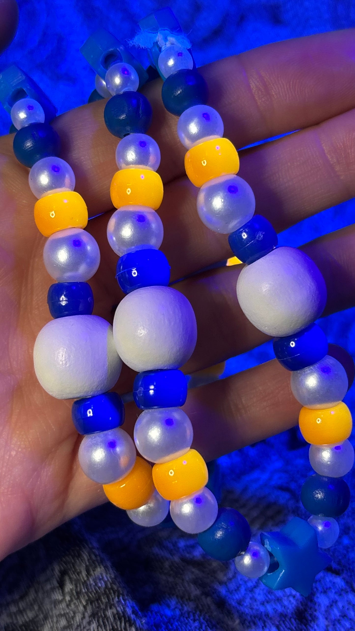 Blue/Orange Mushroom Stash Jar Necklace