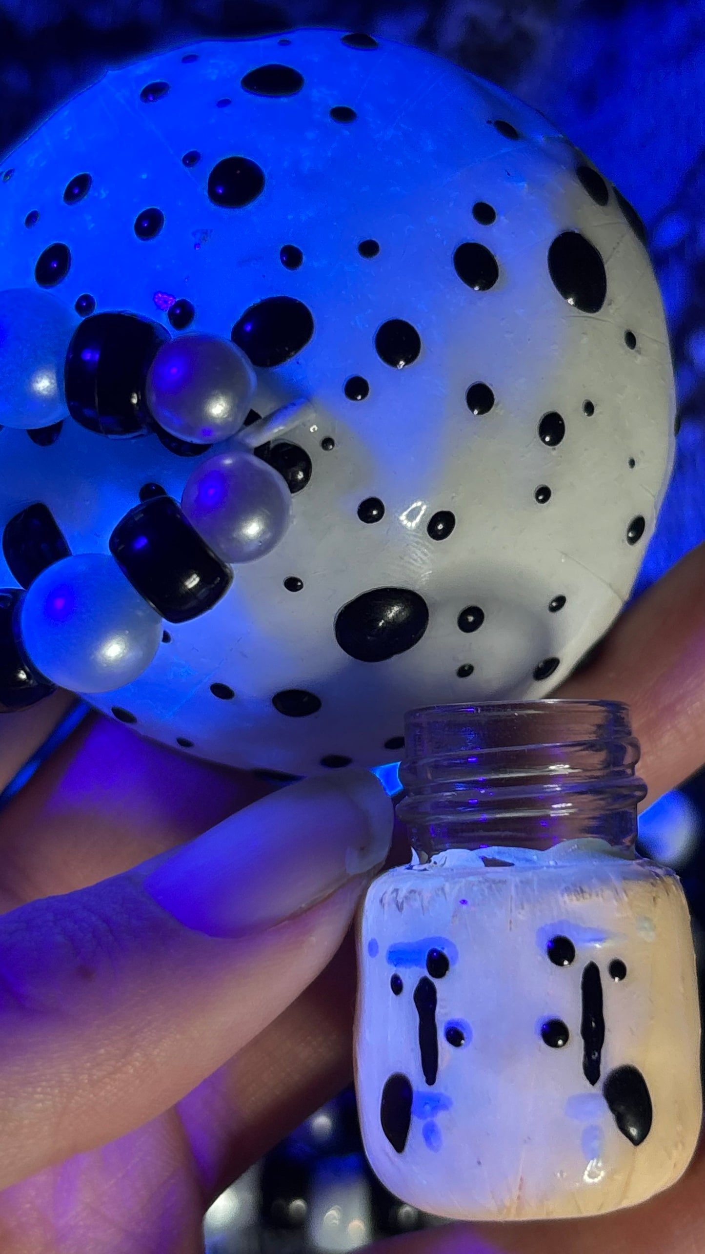 White Shroomie Stash Jar Necklace