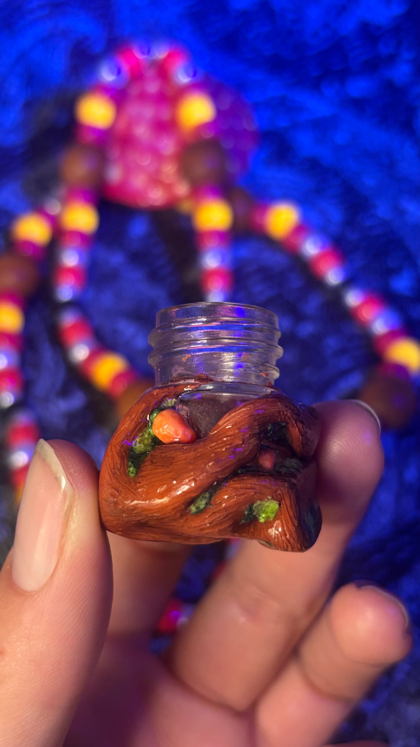 Strawberry Pixie Portal Stash Jar Necklace