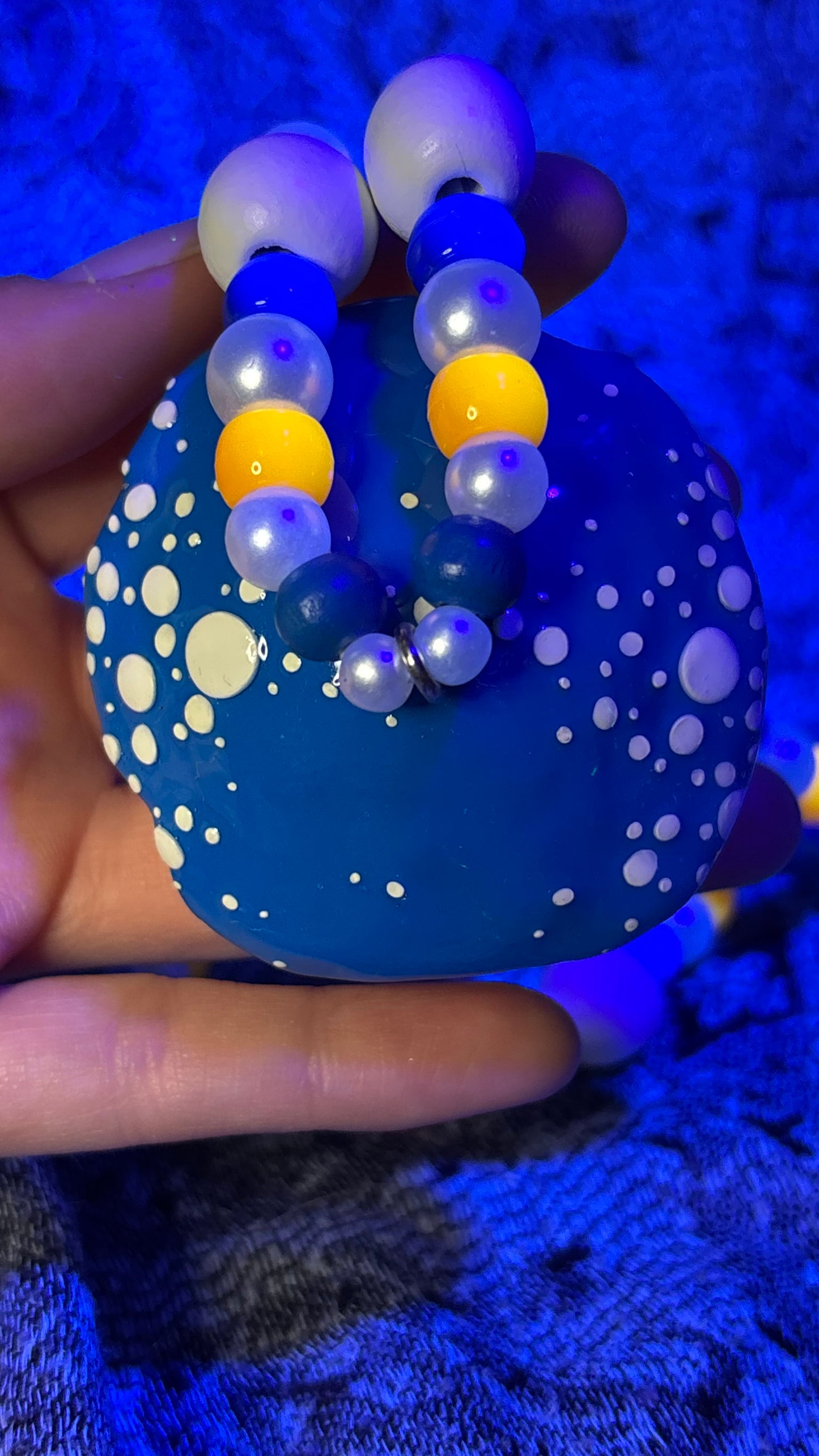 Blue/Orange Mushroom Stash Jar Necklace