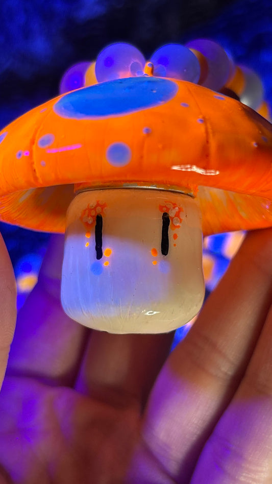 Orange Shroomie Stash Jar Necklace