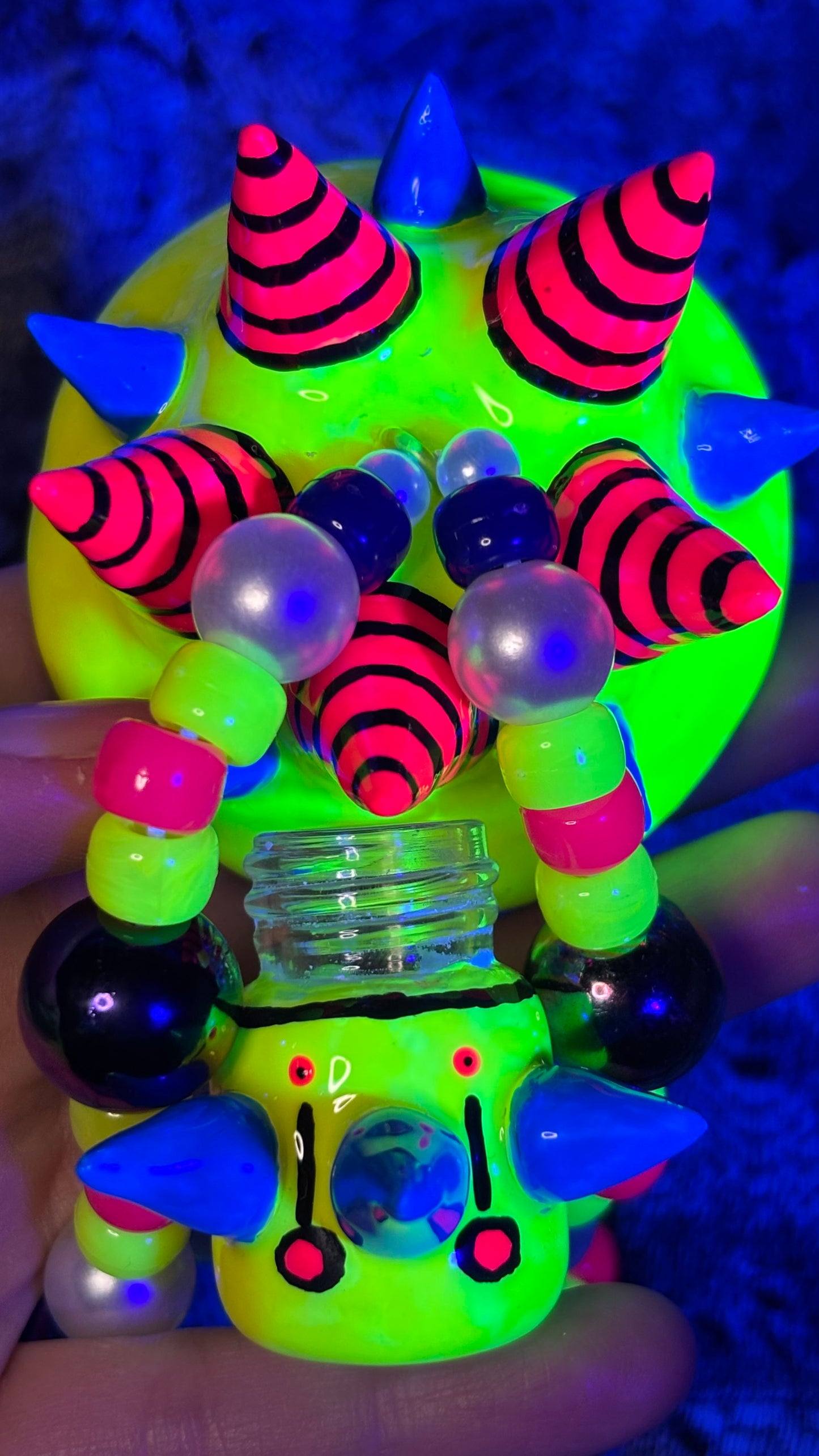 Spiked Toxic Shroomie Stash Jar Necklace