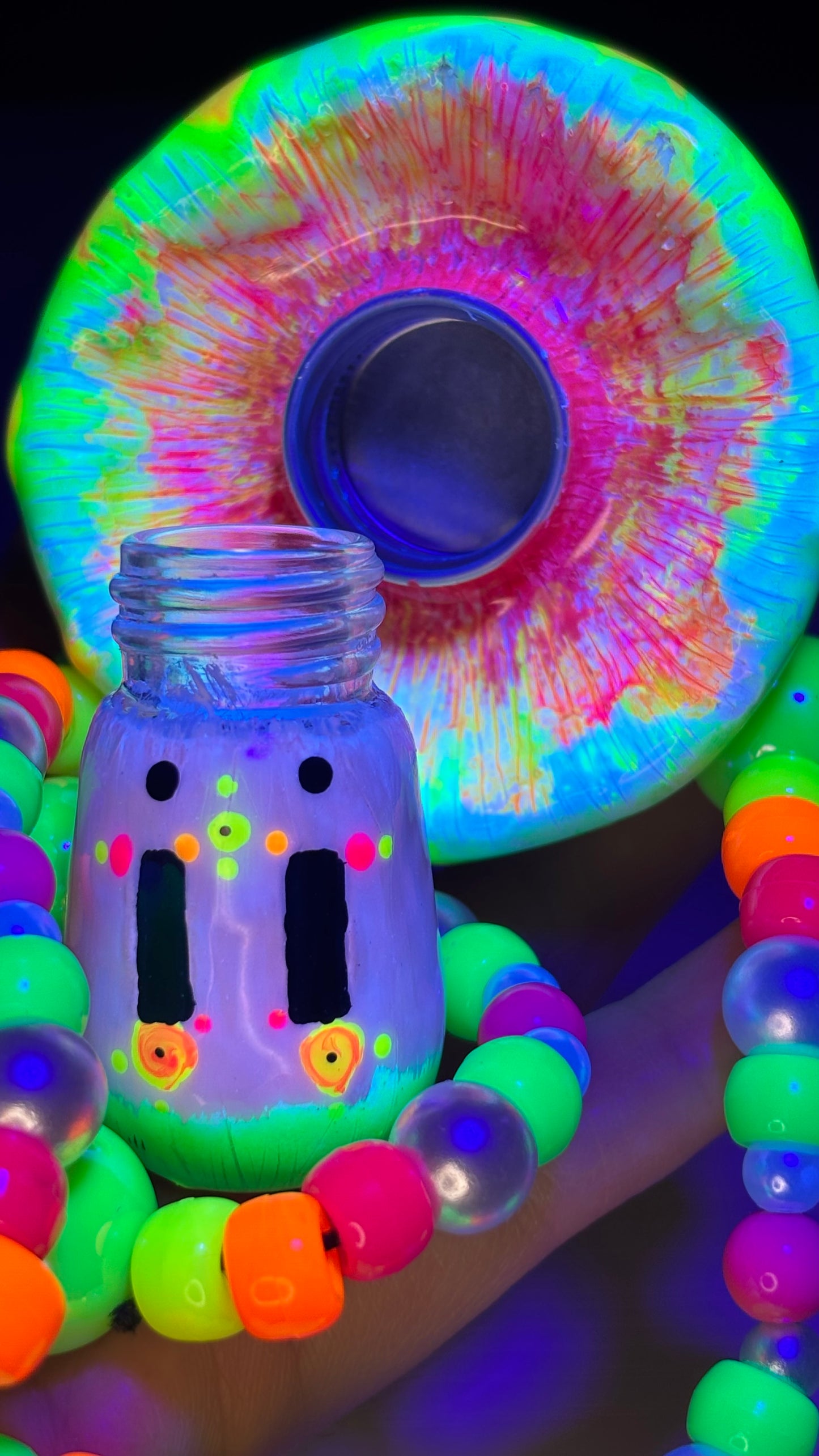 Melted Mandala Shroomie Stash Jar Necklace