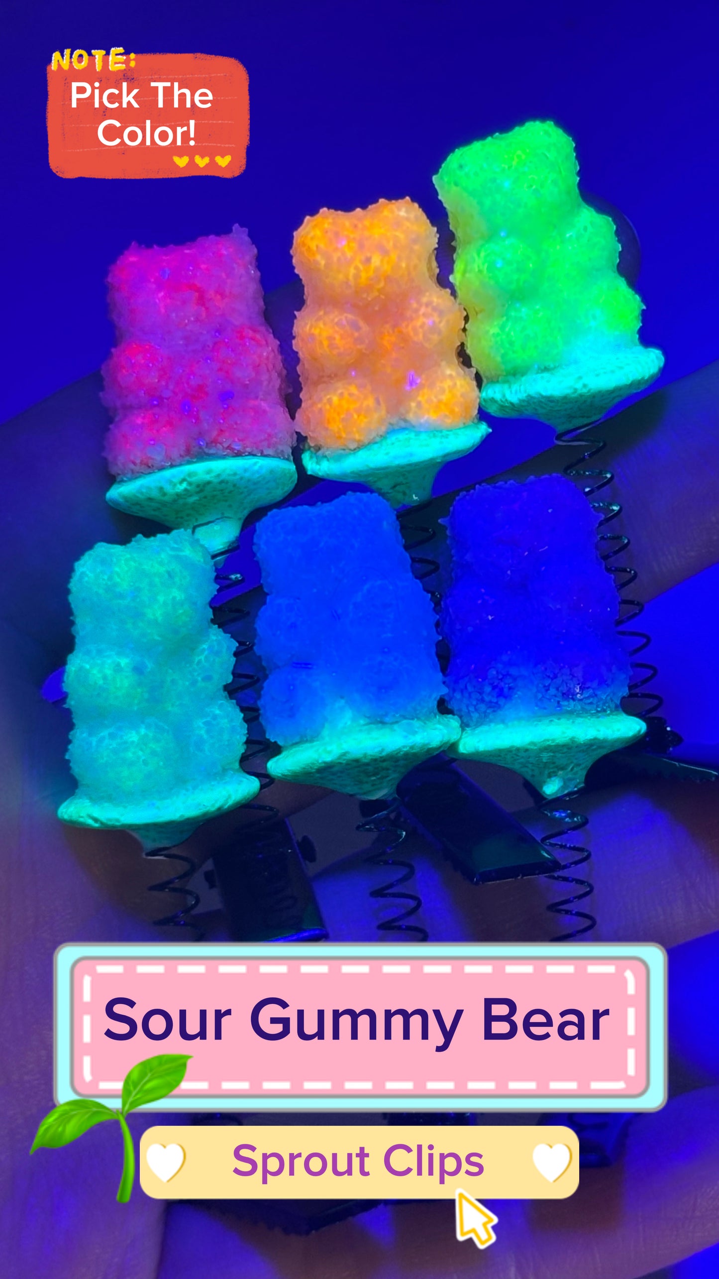 Sour Gummy Bear Sprout Clips 🌱(You Pick Color!)