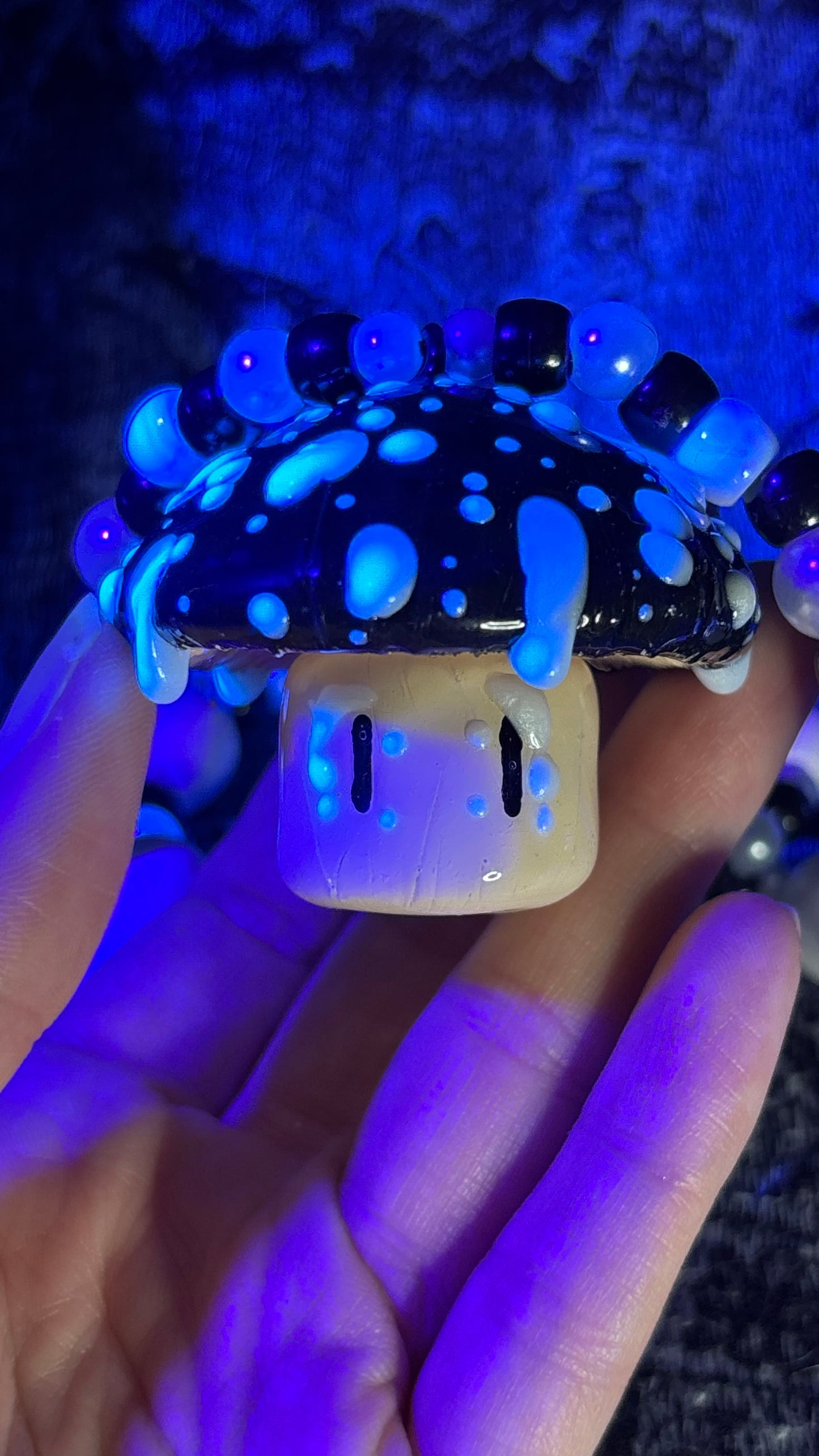 Black/White Shroomie Stash Jar Necklace