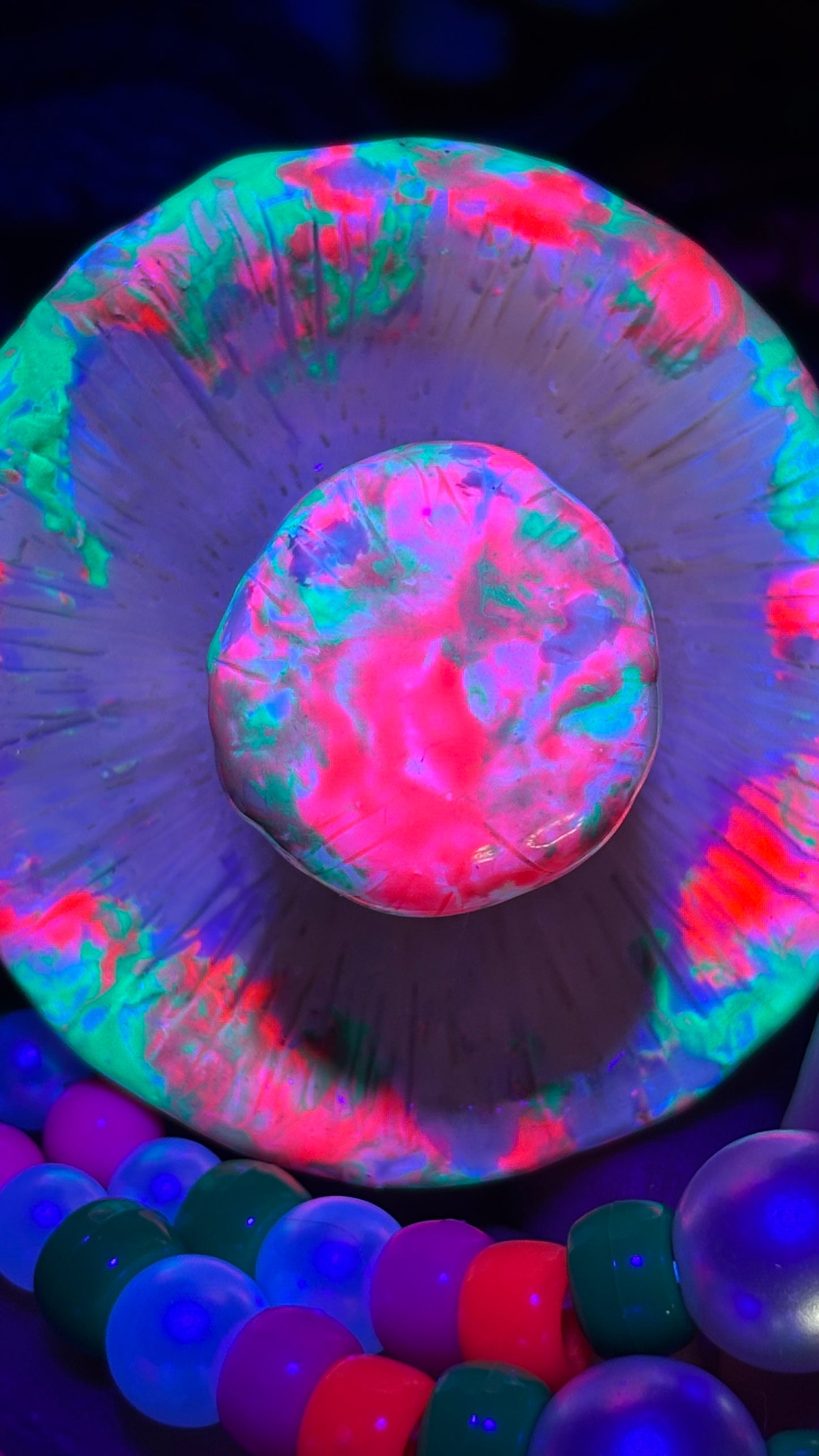 Green/Pink Neon Tie Dye Shroomie Stash Jar