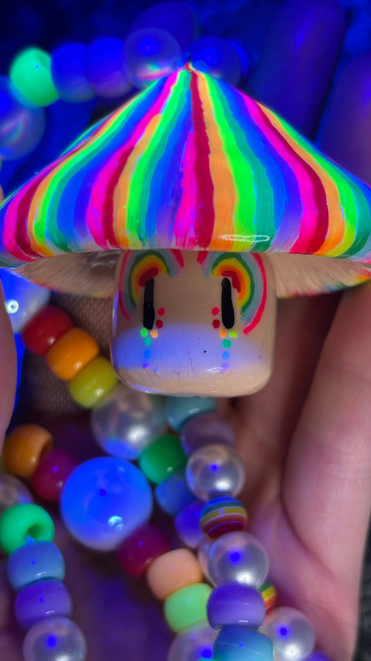 Rainbow Swirl Shroomie Stash Jar Necklace