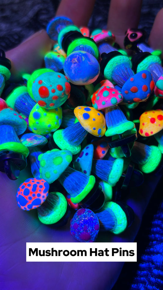 Trippy Mushroom Hat Pins (Color Selected Randomly!)