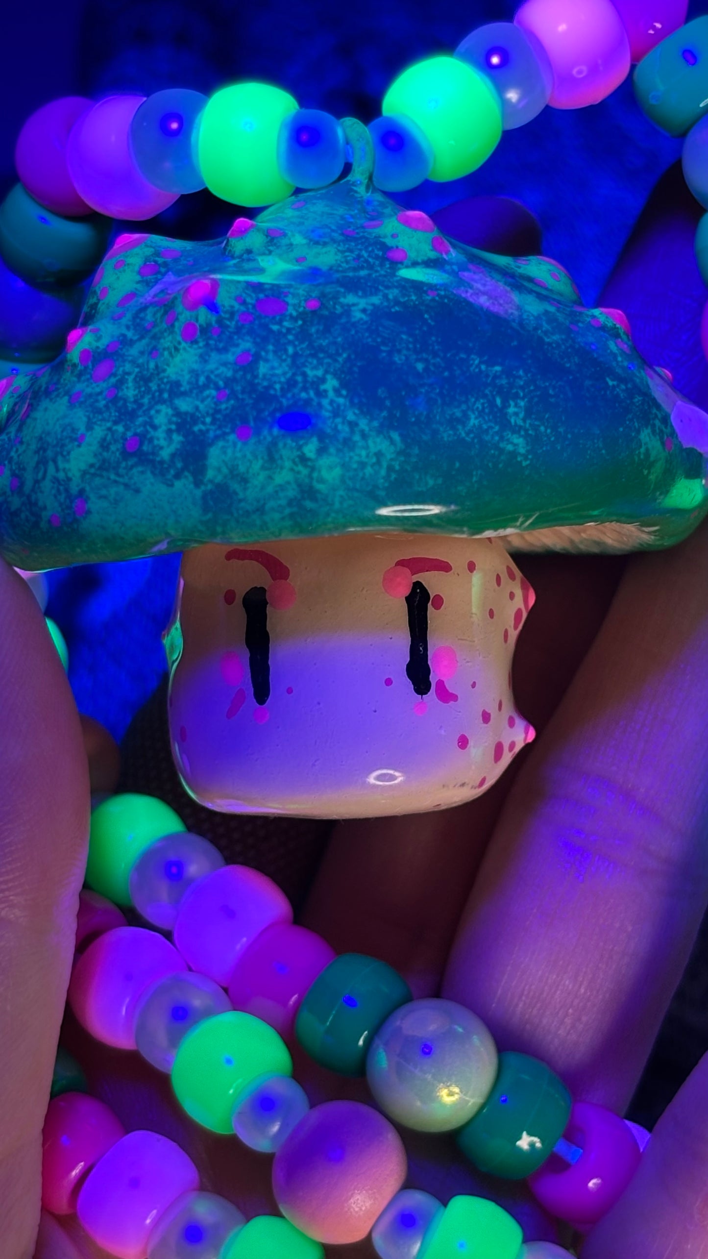 Green Pokey Shroomie Stash Jar Necklace