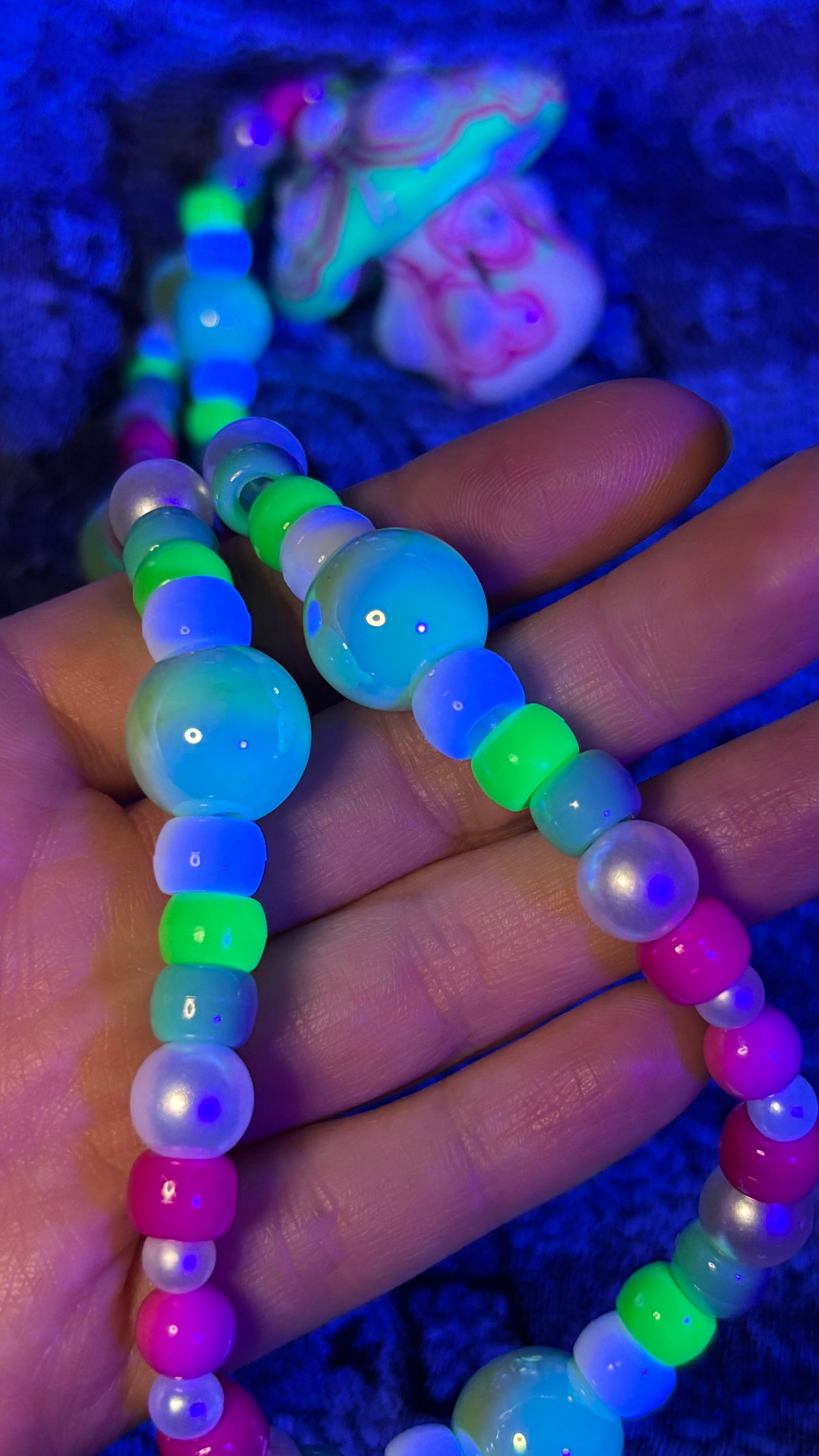 Teal Toxic Shroomie Stash Jar Necklace