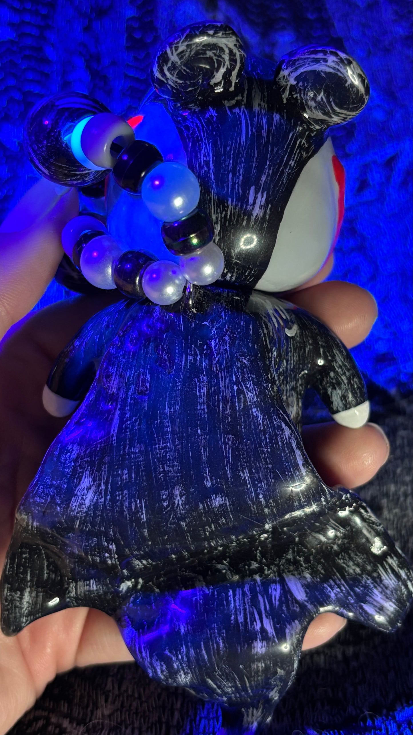 Evil Teddy Stash Jar Necklace (+Custom Beads)