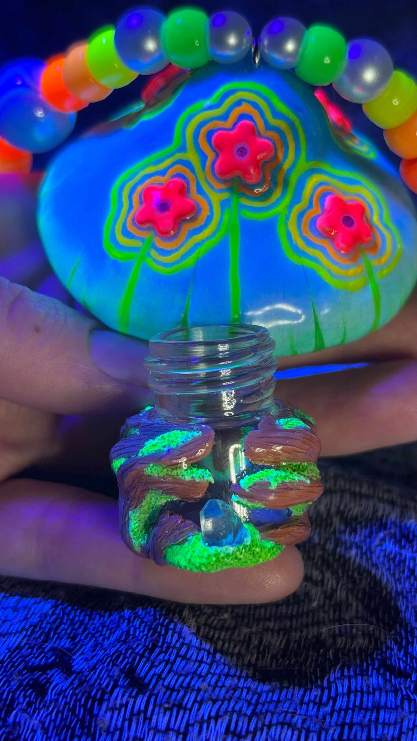 Flower Power Pixie Portal Stash Jar Necklace