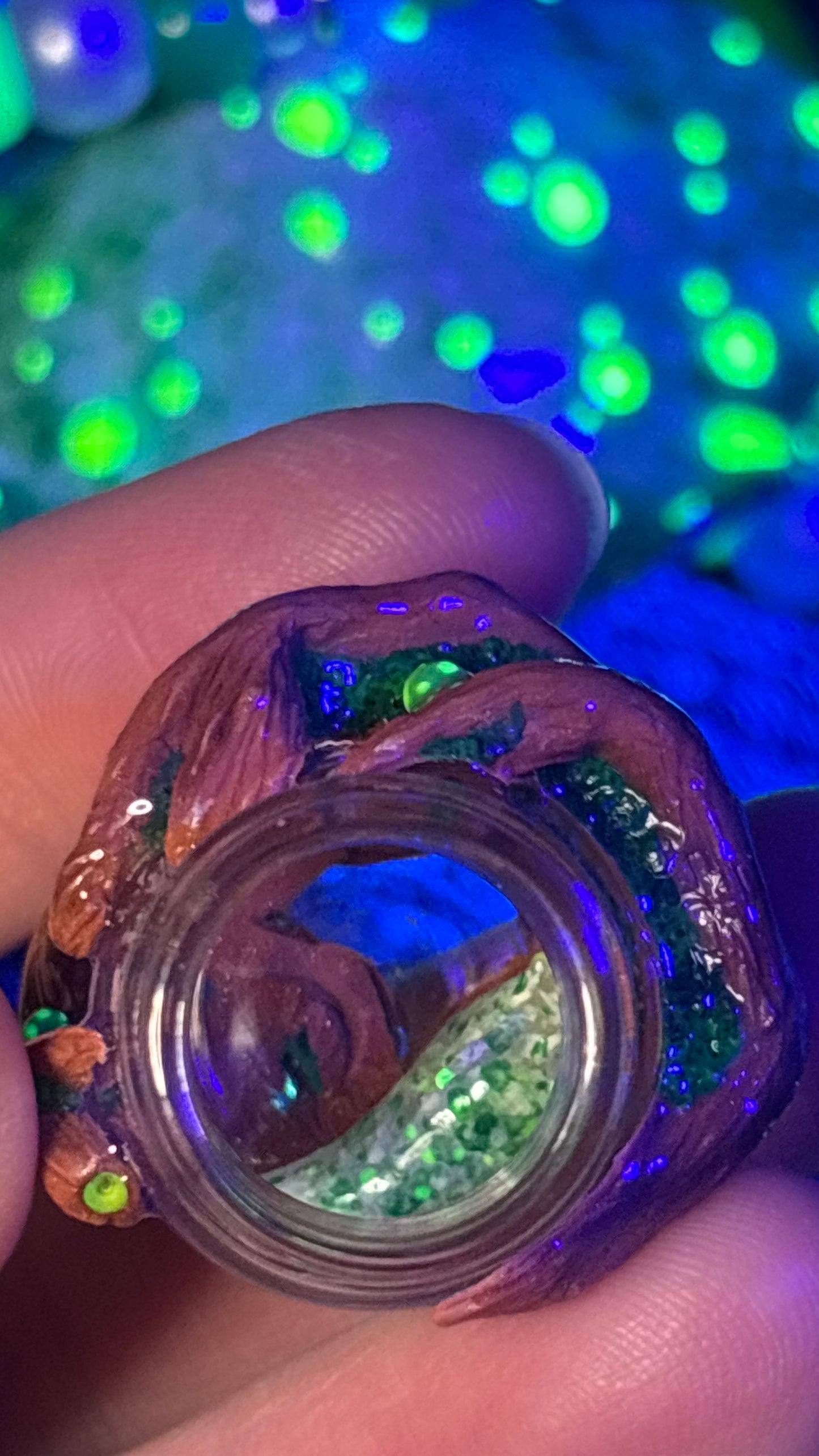 Green Slug Mushroom Stash Jar Necklace (+Magnet In Cap/+Mini Slug)