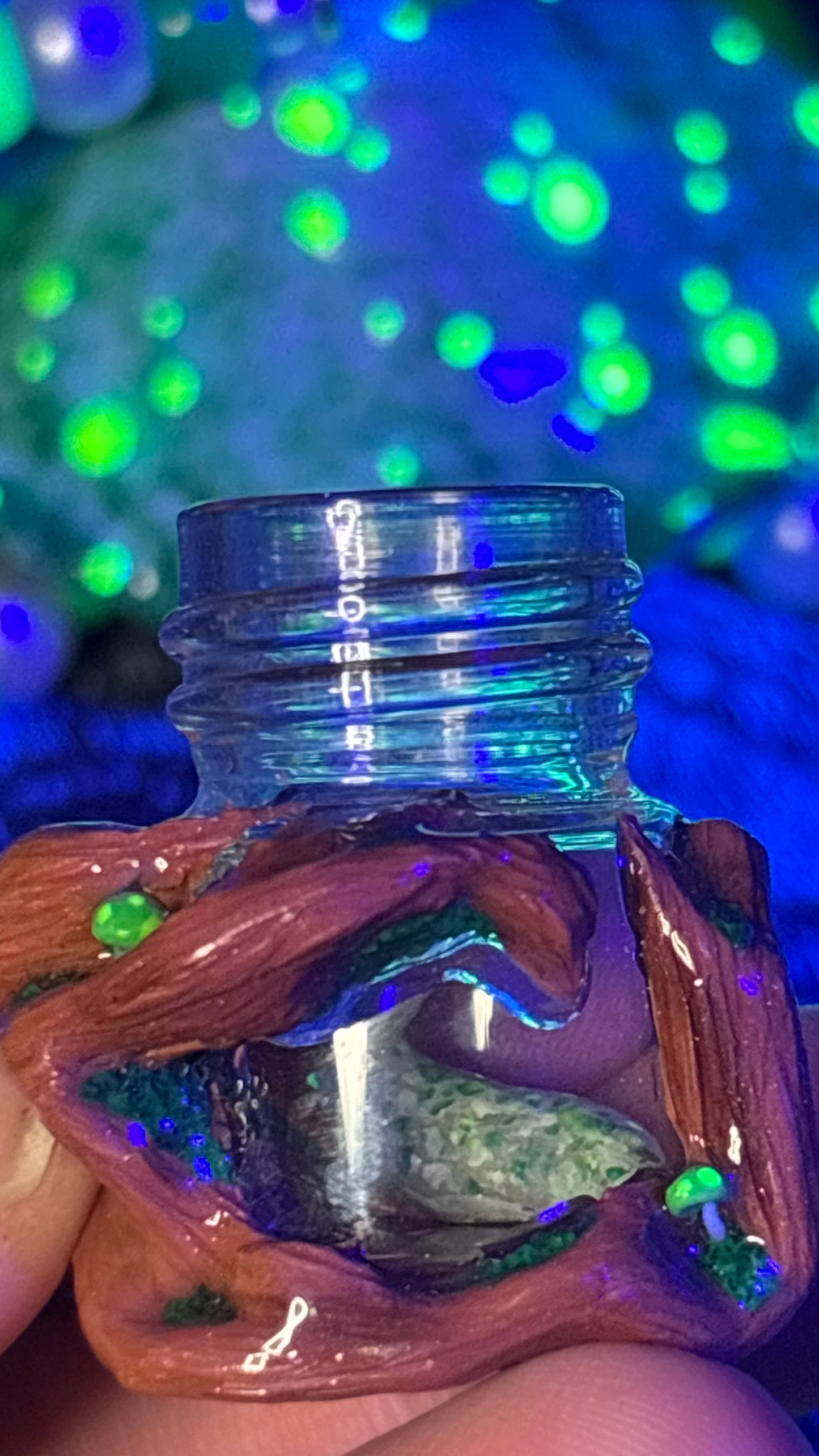 Green Slug Mushroom Stash Jar Necklace (+Magnet In Cap/+Mini Slug)