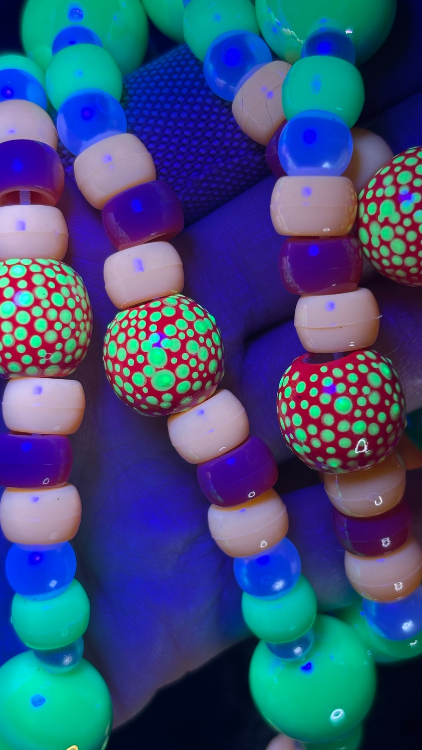 Spotted Alien Shroomie Stash Jar Necklace (+Custom Beads)