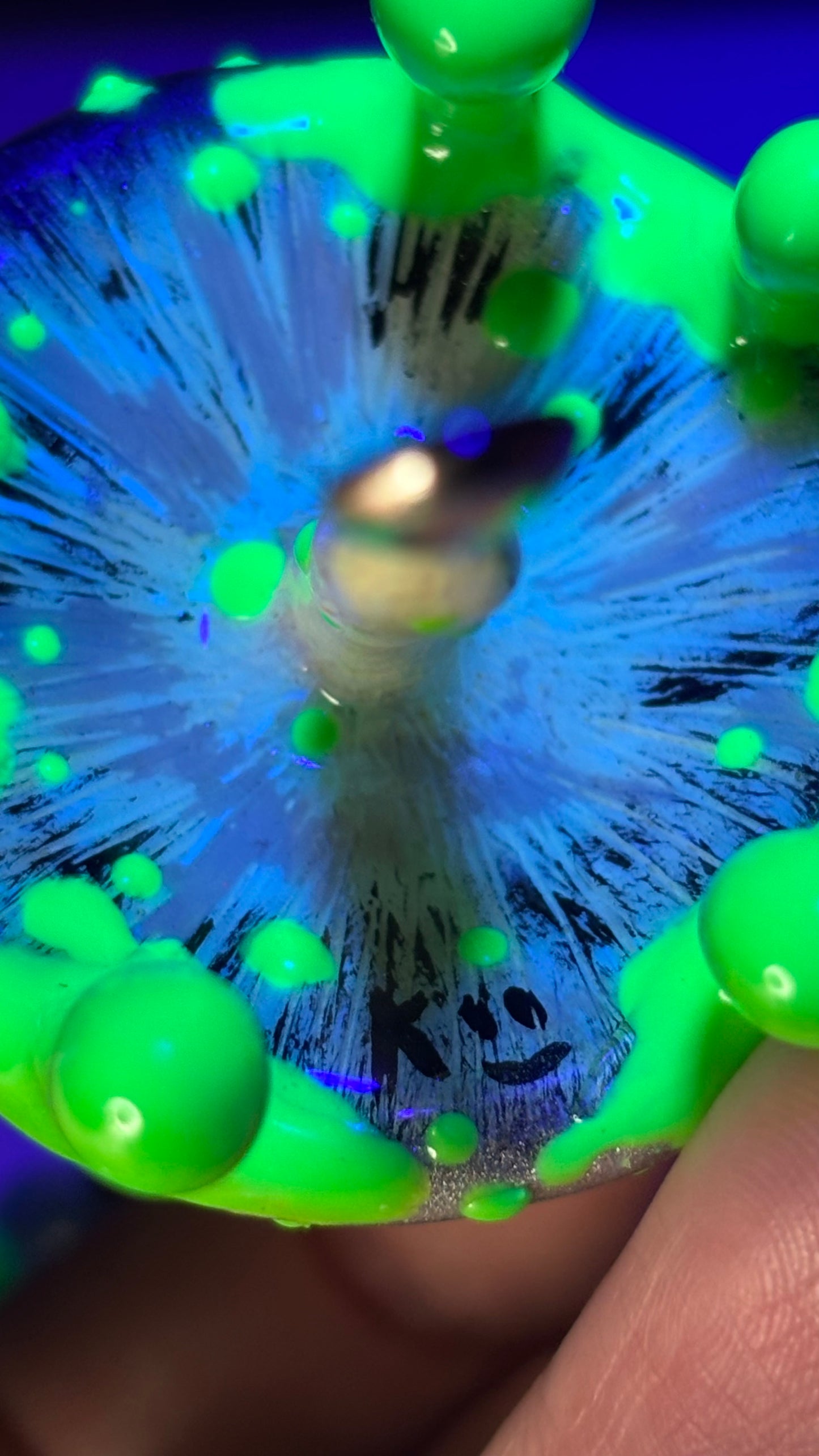 Holographic Neon Drip Mini Mushroom Spoon Necklace