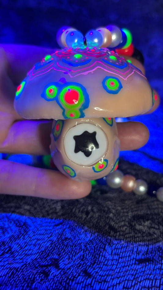 Spotted Living Mandala Shroomie Stash Jar Necklace