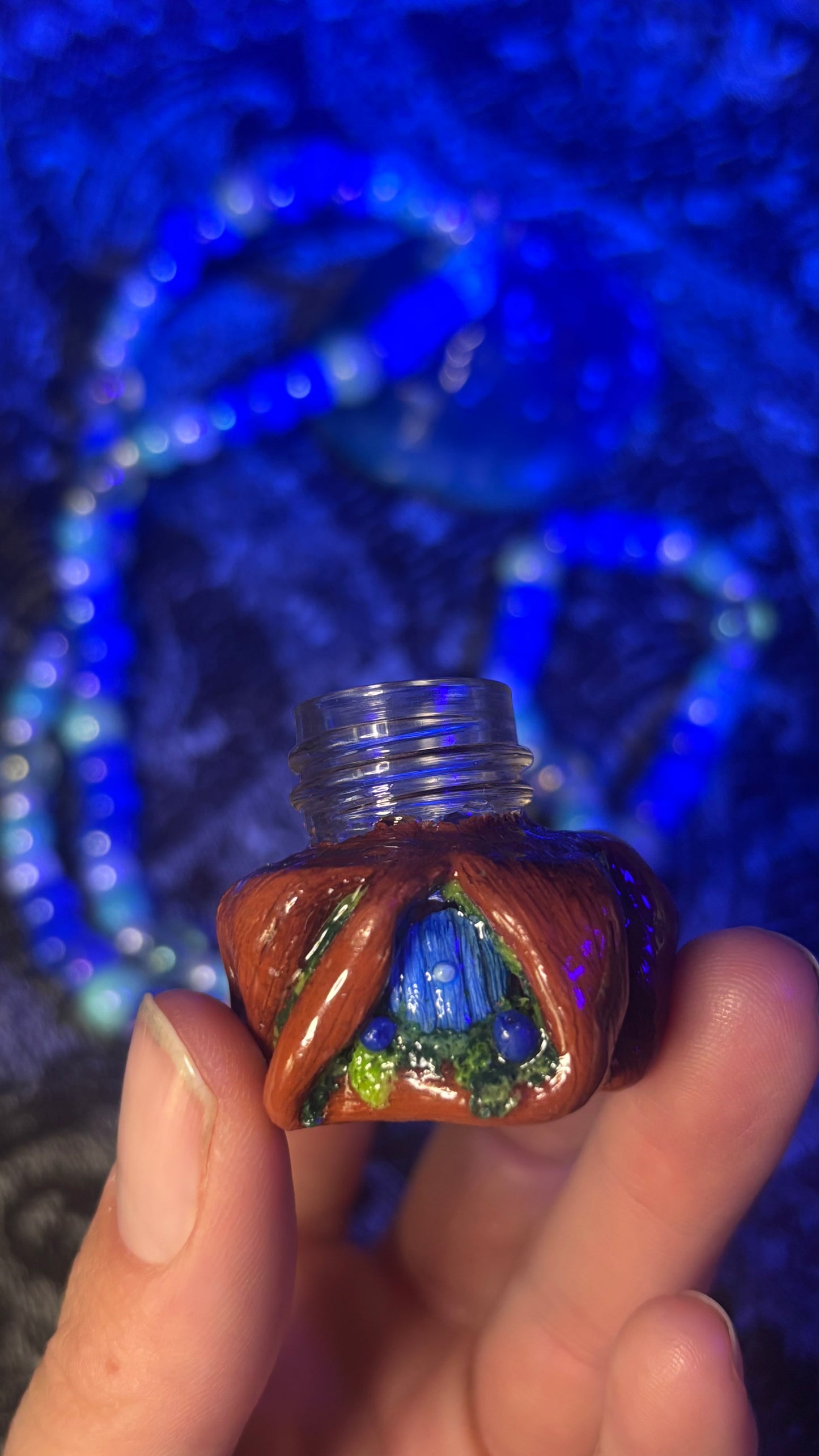 Blueberry Pixie Portal Stash Jar Necklace