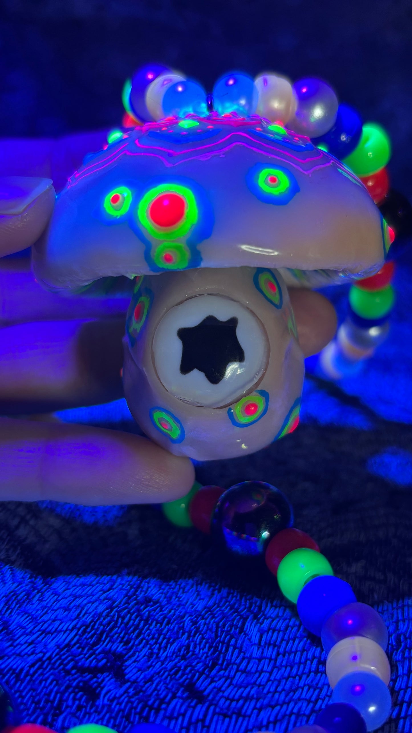 Spotted Living Mandala Shroomie Stash Jar Necklace