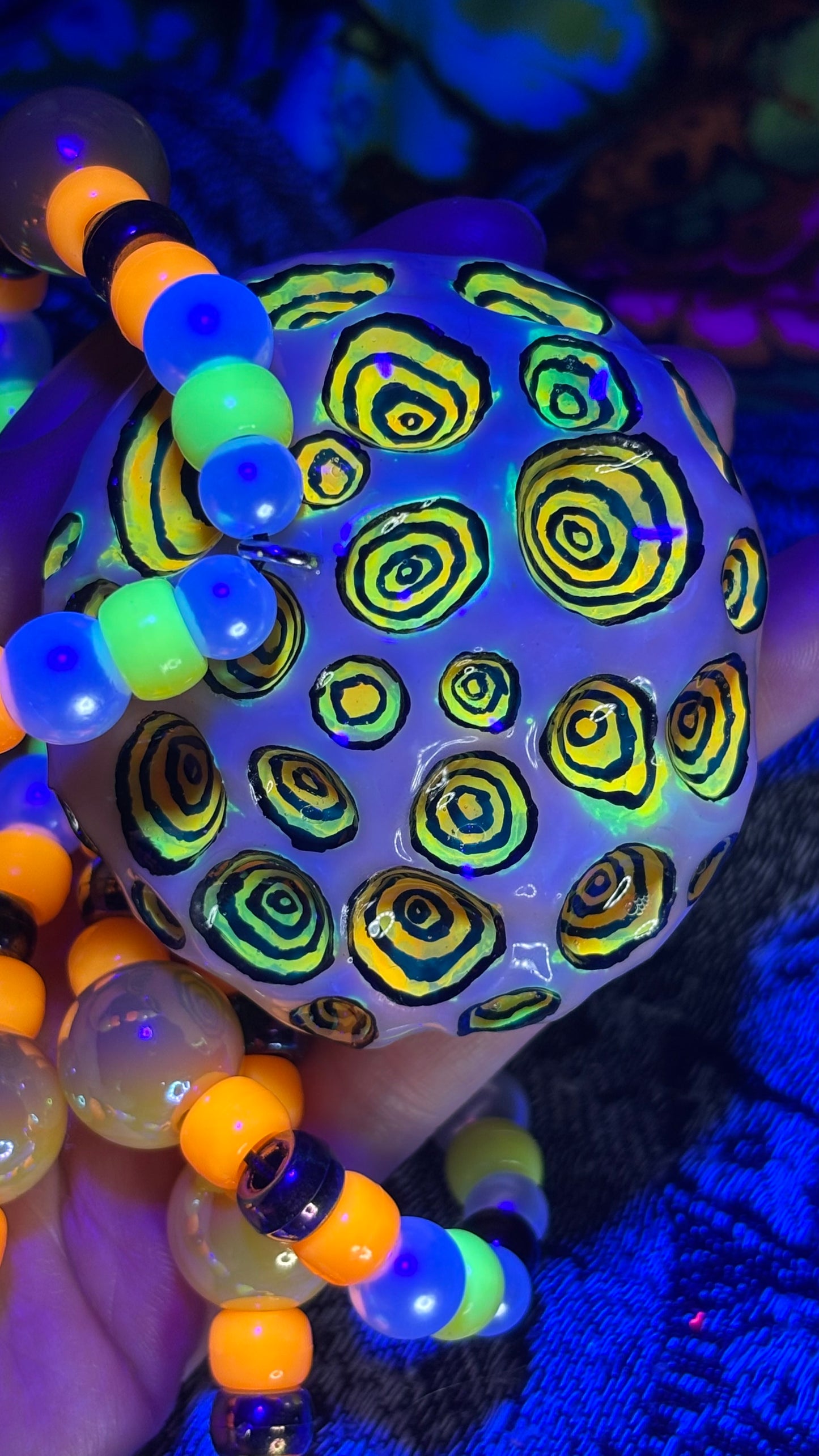 Orange/Yellow Living Shroomie Stash Jar Necklace