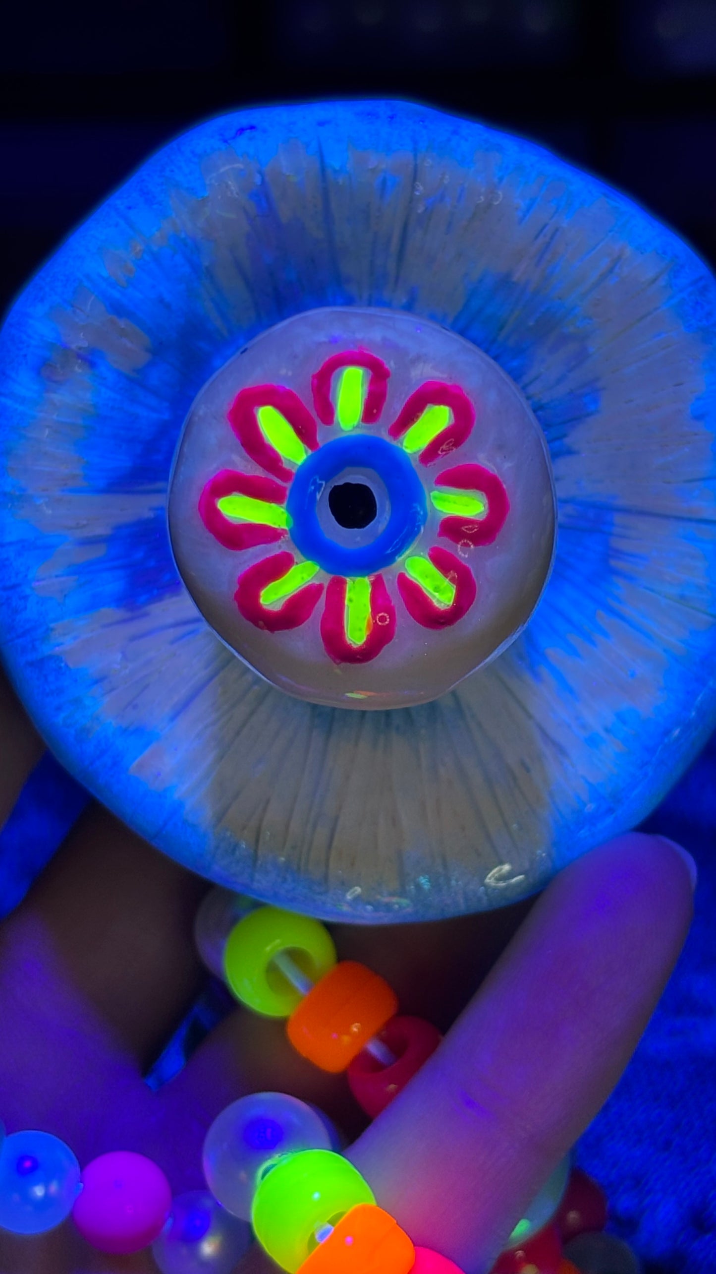 Shimmery Blue Mandala Stash Jar Necklace