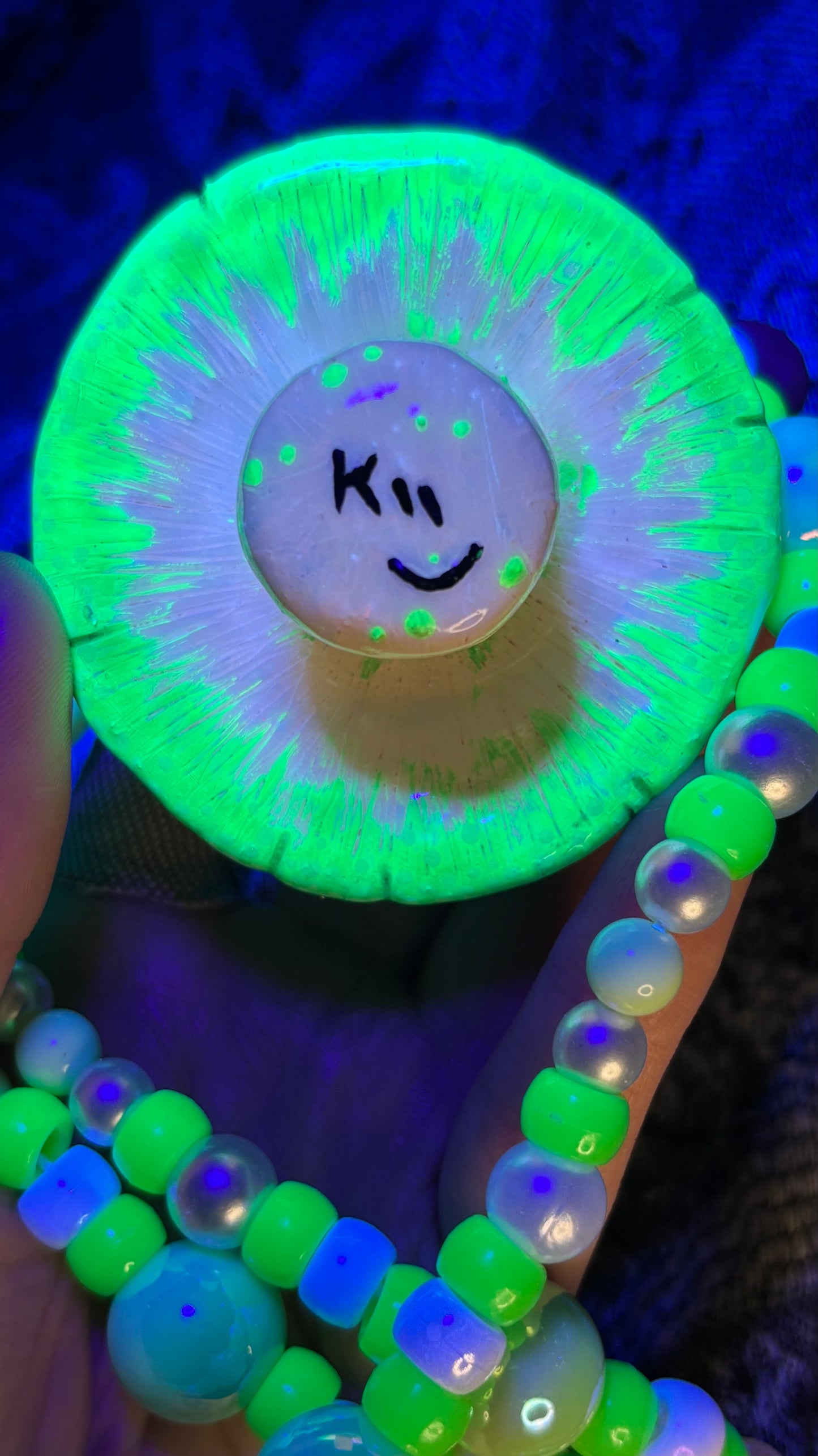 Green Spotted Shroomie Stash Jar Necklace