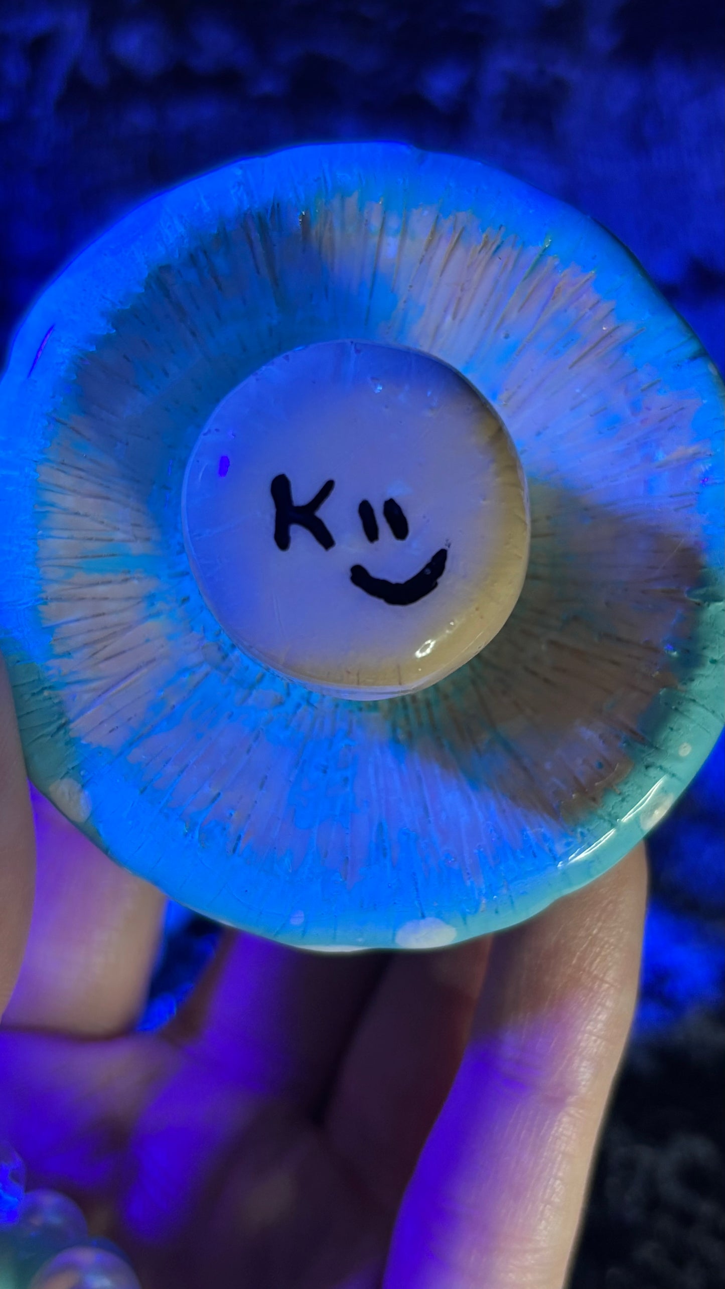 Light Blue Shroomie Stash Jar Necklace