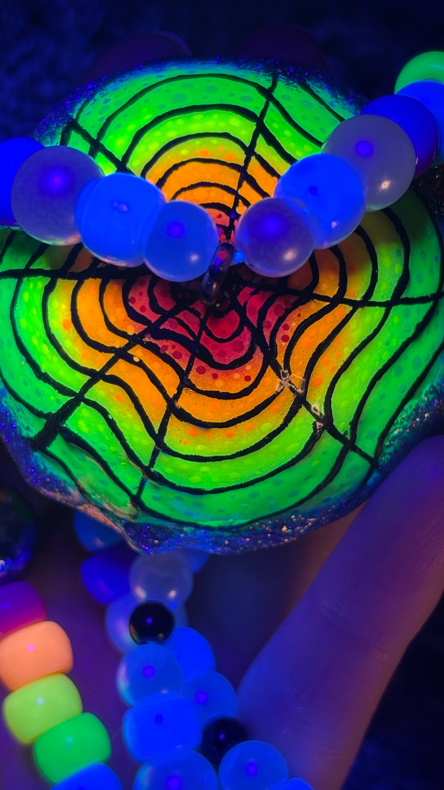 Rainbow Wave Shroomie Stash Jar Necklace