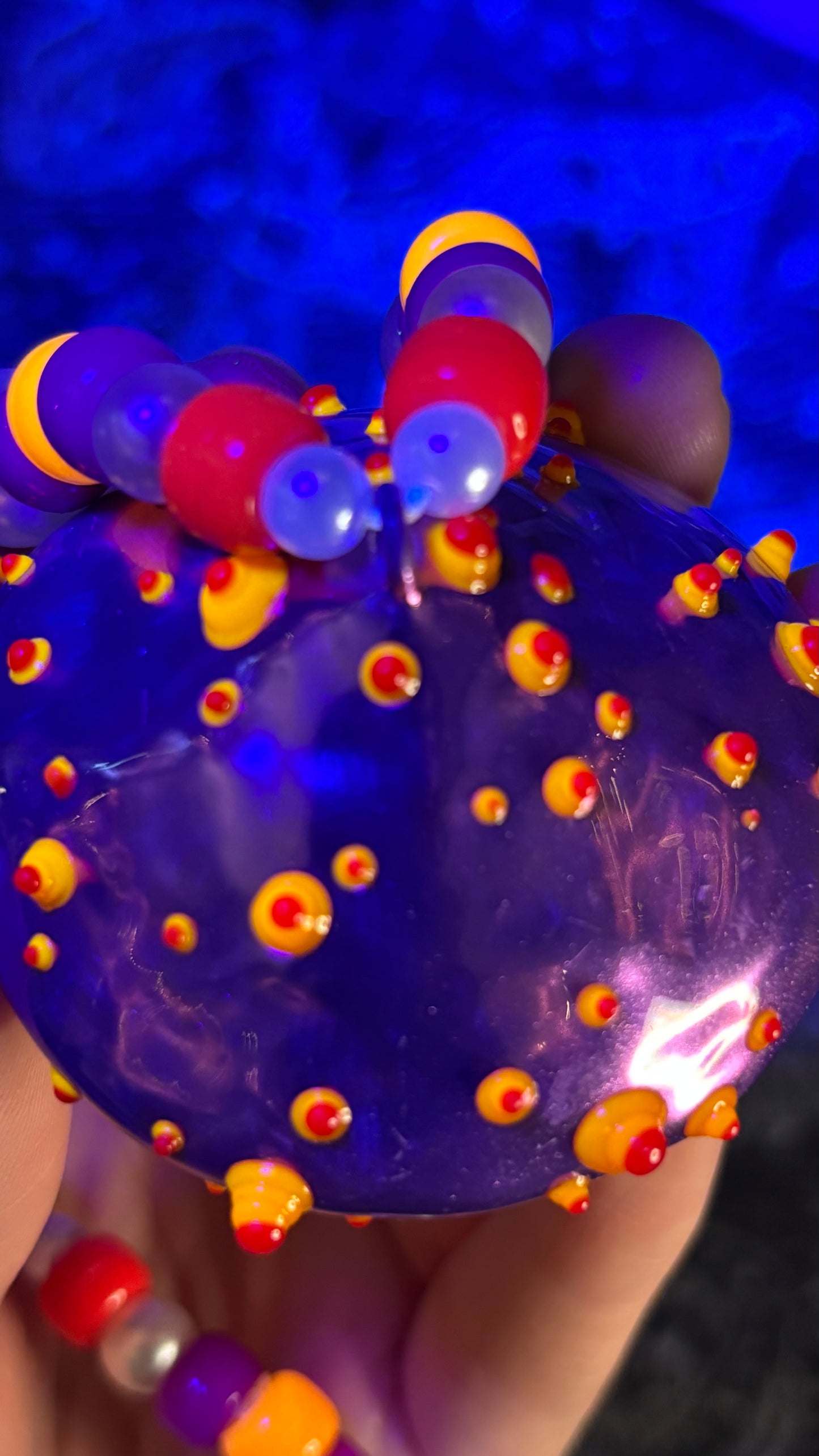 Purple Holographic Spotted Shroomie Stash Jar Necklace