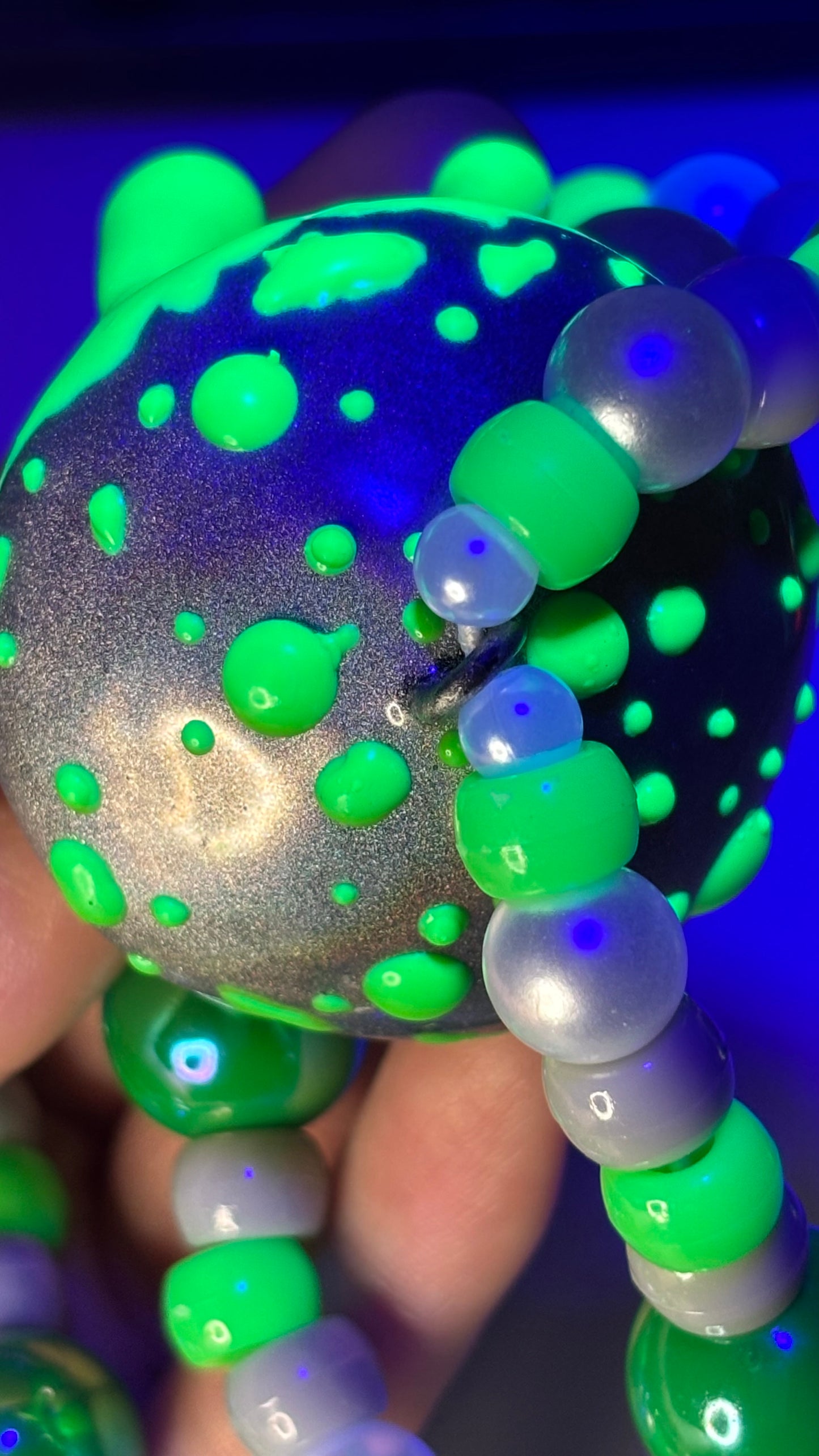 Holographic Neon Drip Mini Mushroom Spoon Necklace